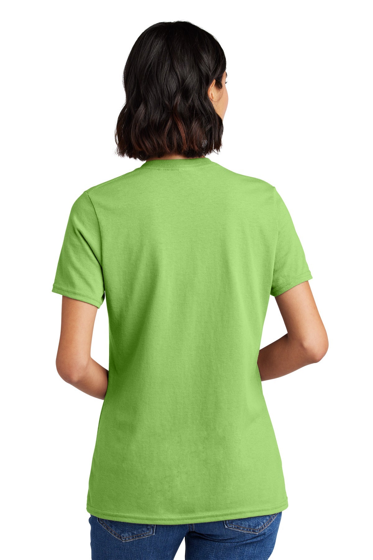 Lime Port & Co Women's Core Cotton V-Neck Tee. LPC54V