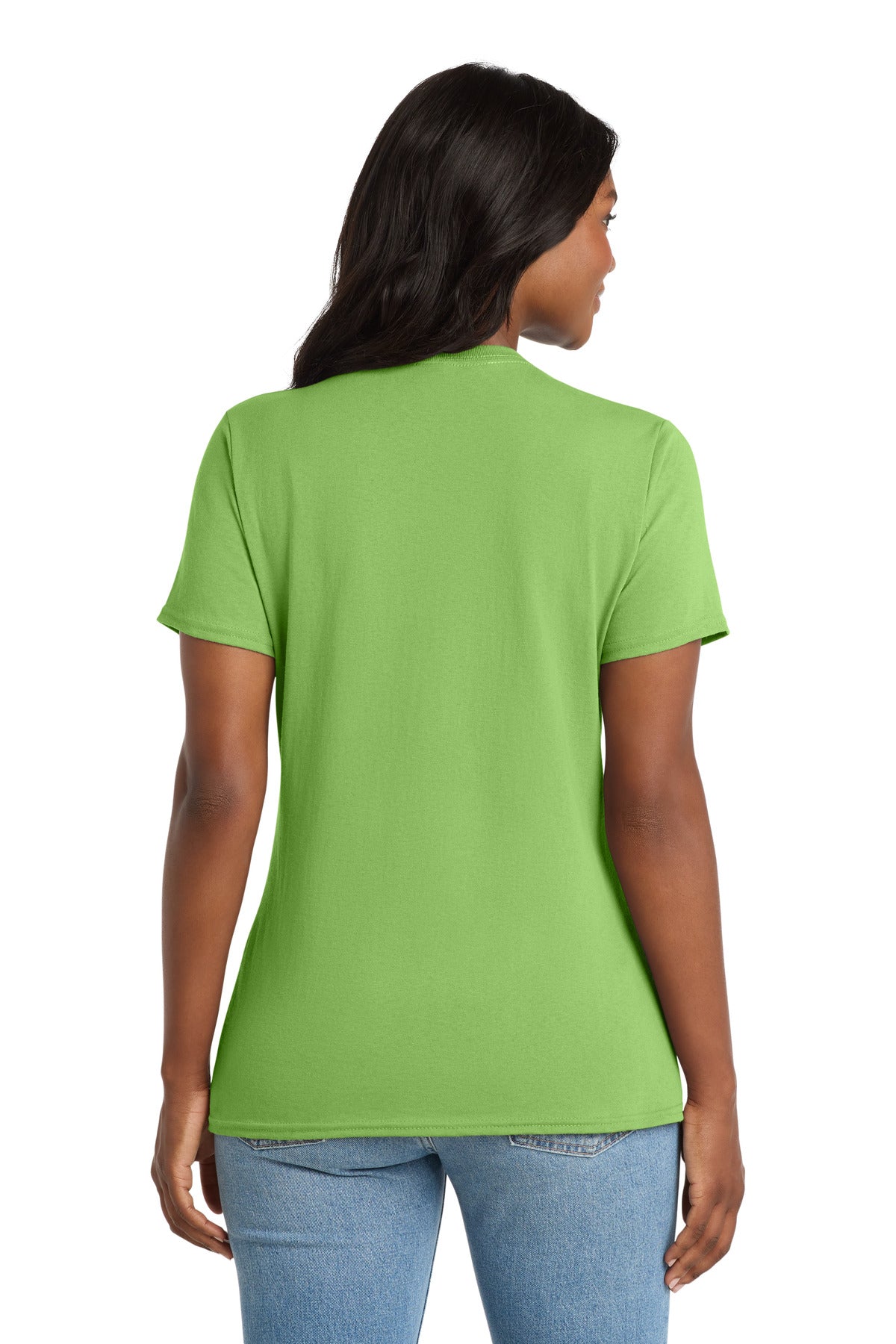 Lime Port & Co Women's Core Cotton V-Neck Tee. LPC54V