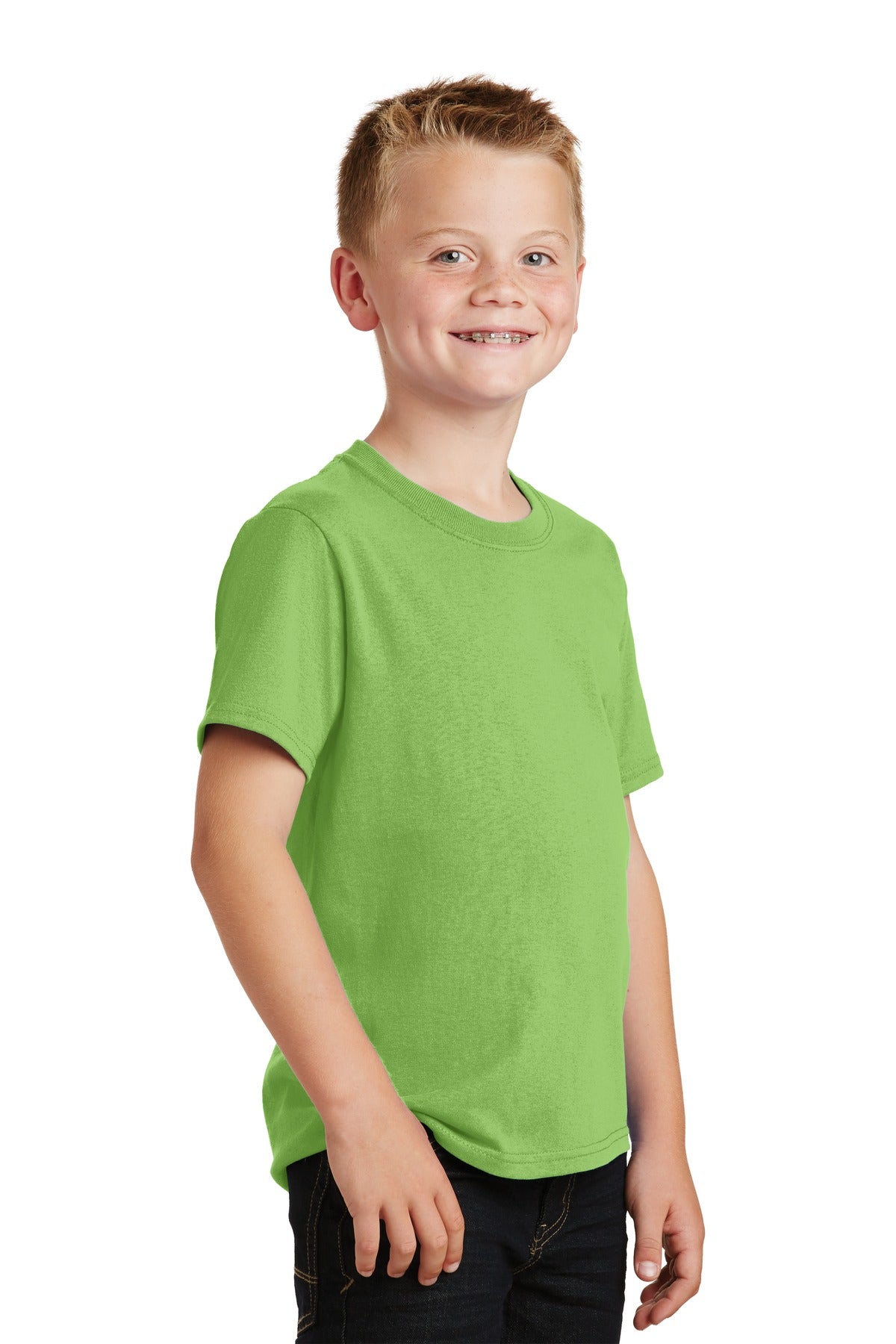 Lime Port & Co Youth Core Cotton Tee. PC54Y