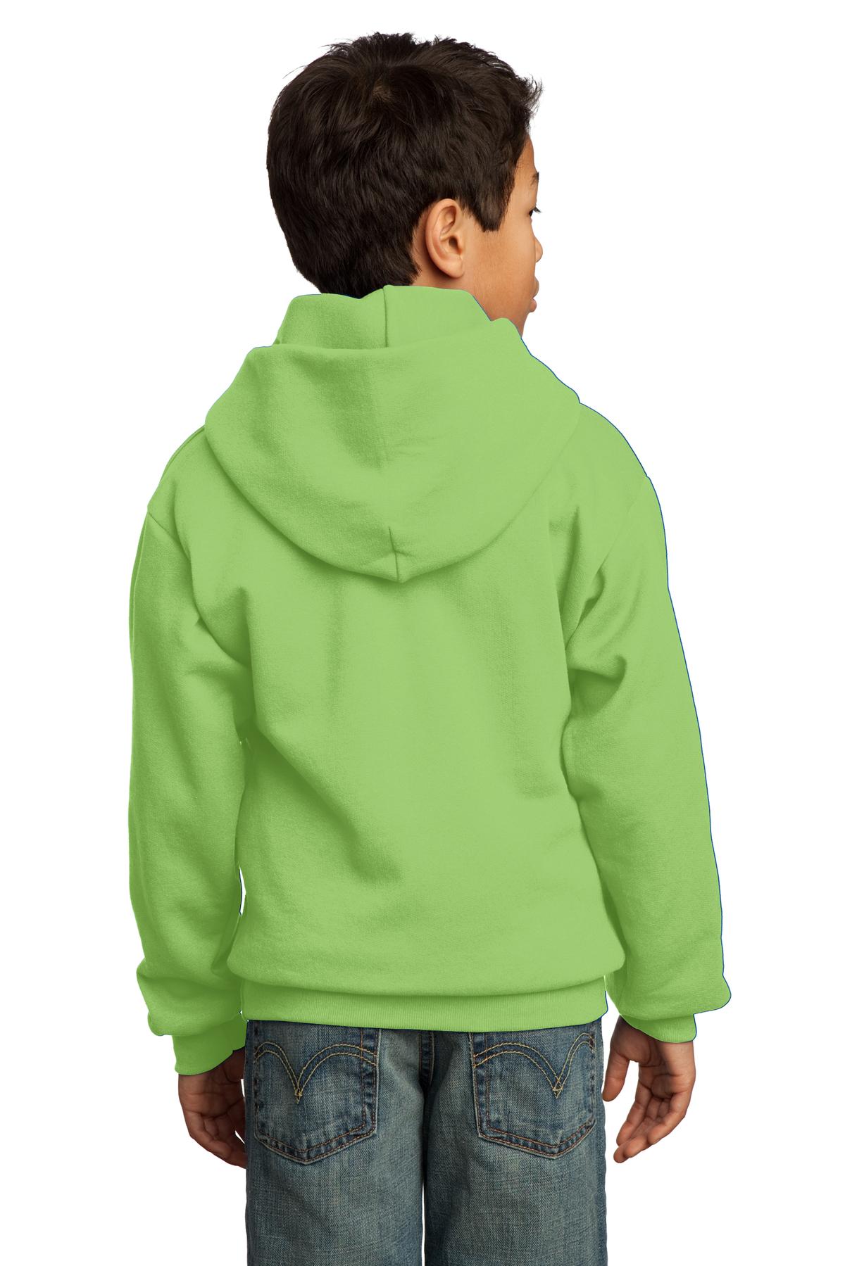 Lime Port & Co Youth Core Fleece Pullover Hooded Sweatshirt. PC90YH