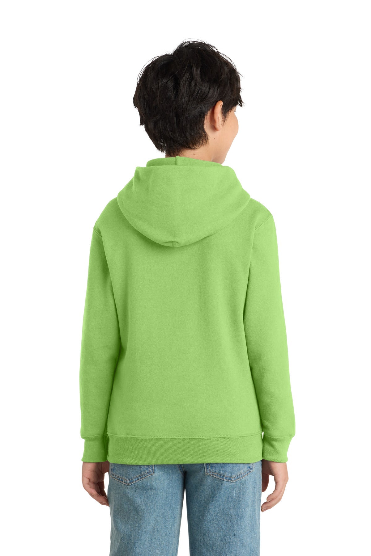 Lime Port & Co Youth Core Fleece Pullover Hooded Sweatshirt. PC90YH
