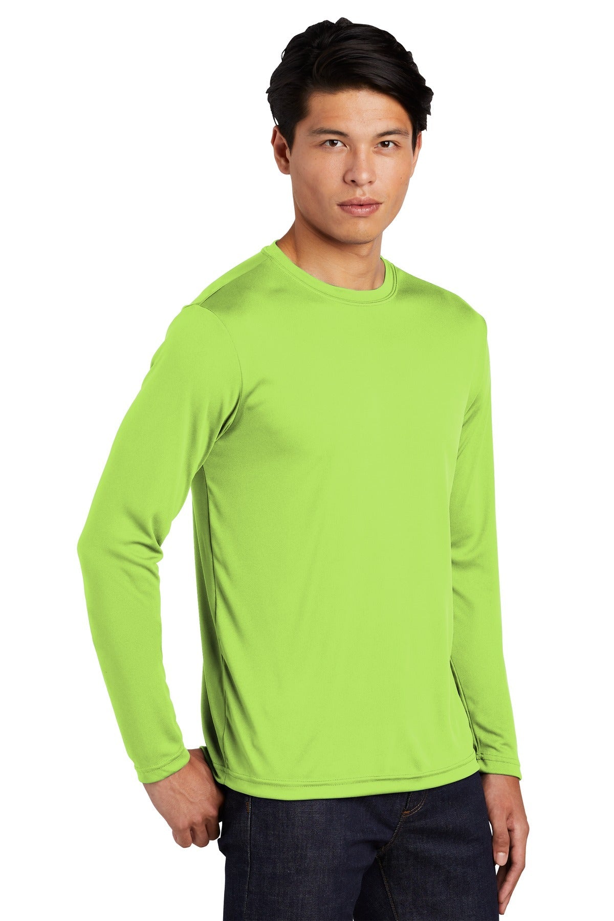 Lime Shock Sport-Tek Long Sleeve PosiCharge Competitor Tee. ST350LS