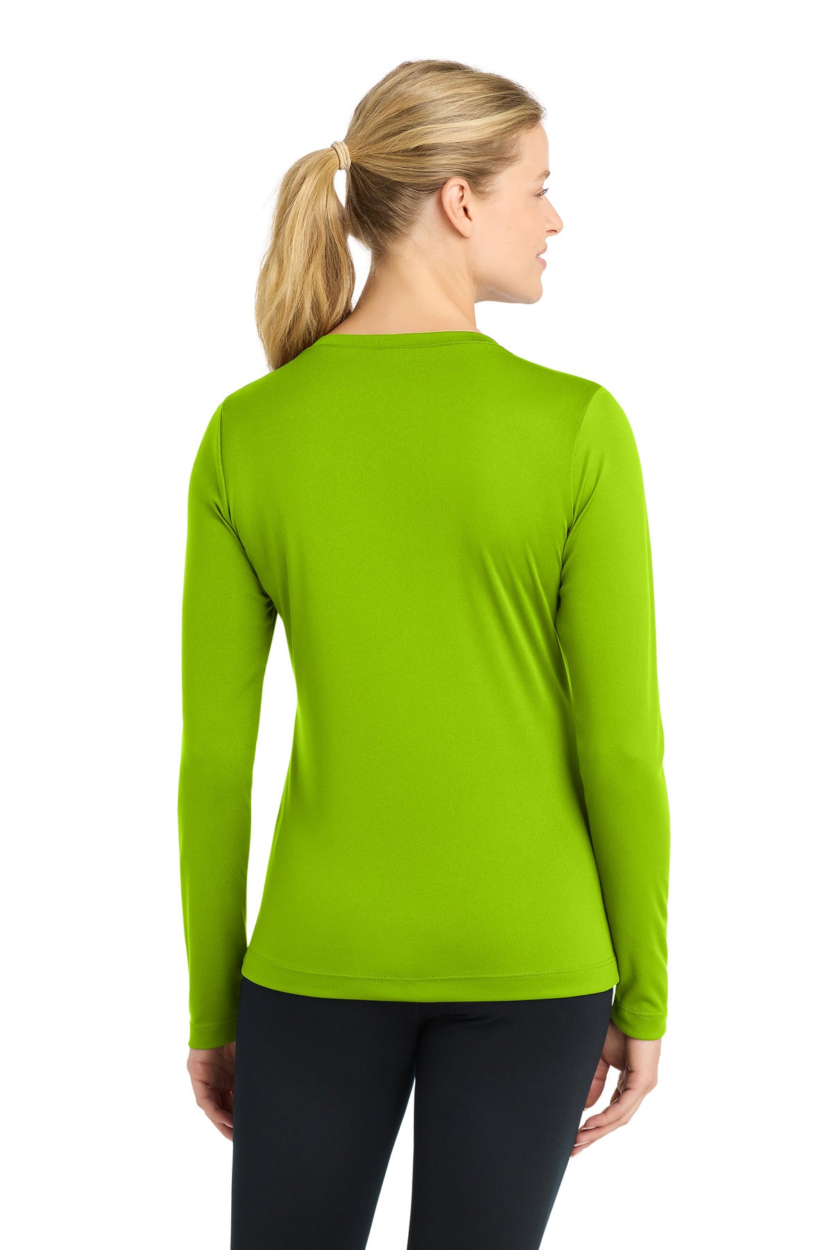 Lime Shock Sport-Tek Women's Long Sleeve PosiCharge Competitor V-Neck Tee. LST353LS