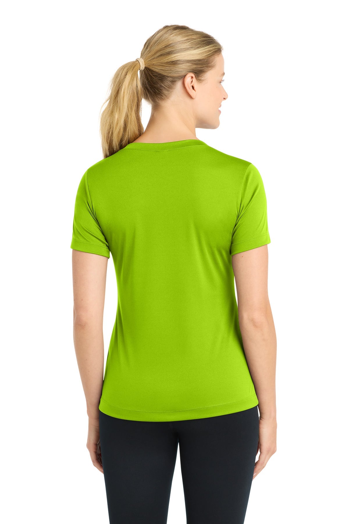 Lime Shock Sport-Tek Women's PosiCharge Competitor V-Neck Tee. LST353