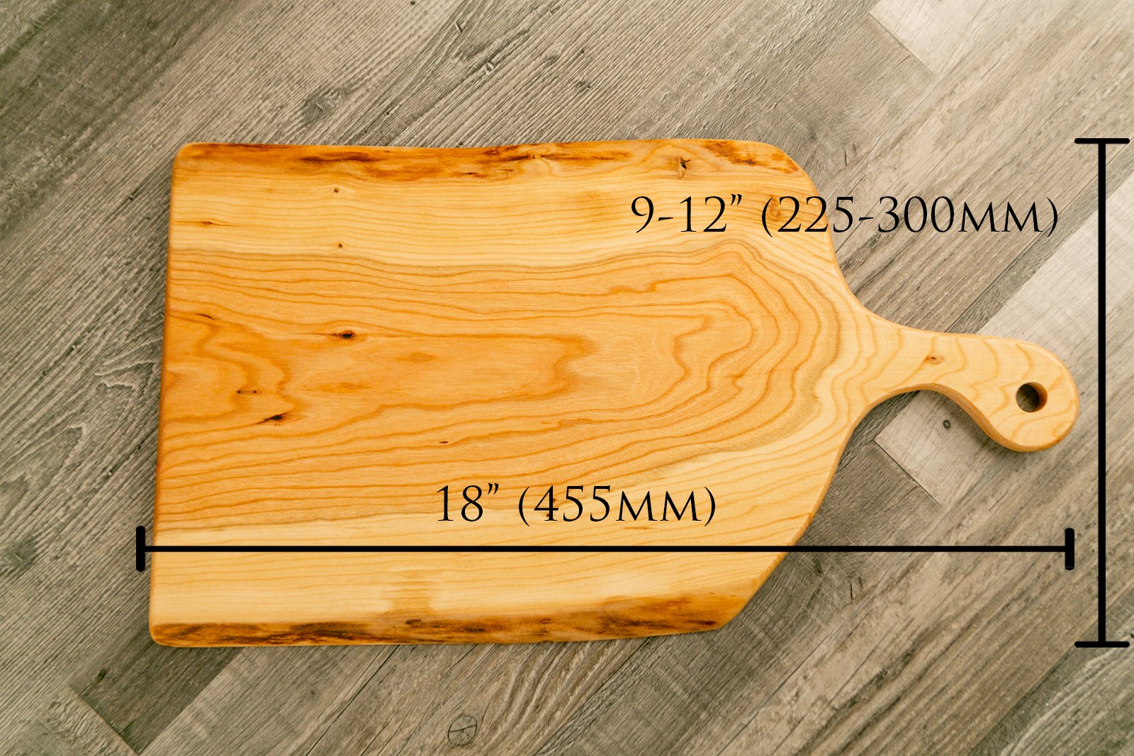 Live-Edge Cherry Artisan Charcuterie/Serving board with Handle - Thumbnail 3
