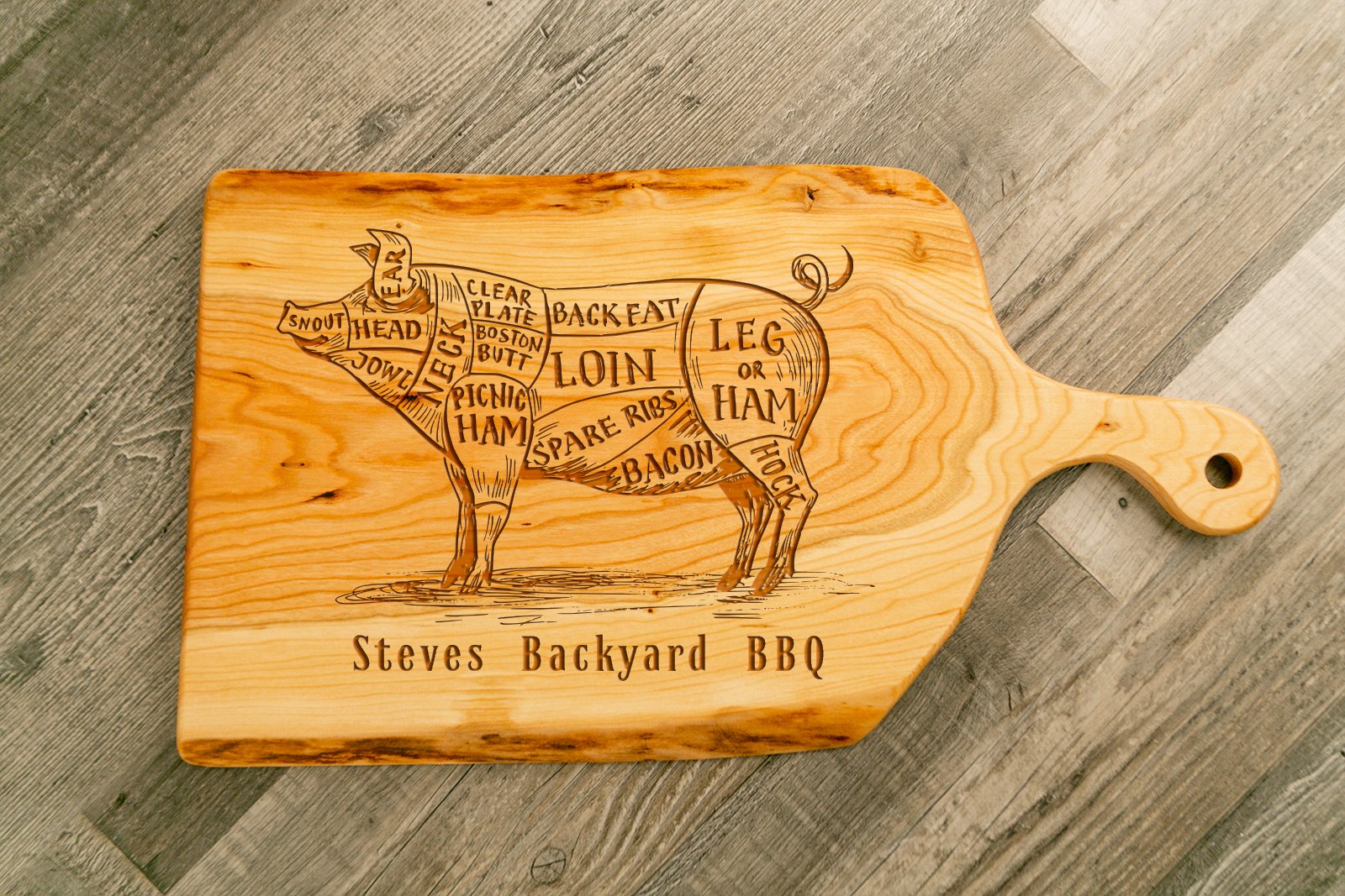 Live-Edge Cherry Artisan Charcuterie/Serving board with Handle