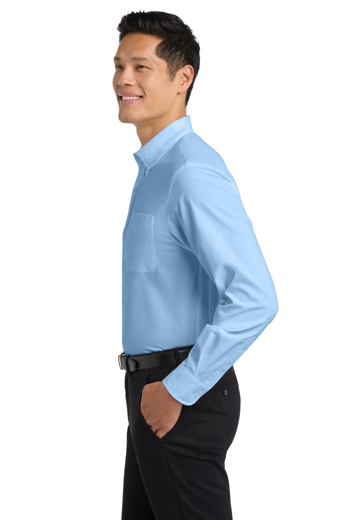 Lt Blue/Lt Stn Port Authority Long Sleeve Easy Care Shirt S608