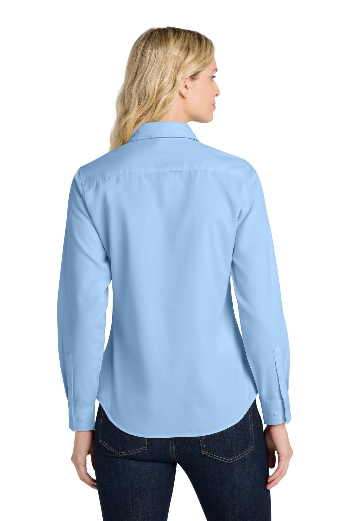 Lt Blue/Lt Stn Port Authority Women's Long Sleeve Easy Care Shirt. L608