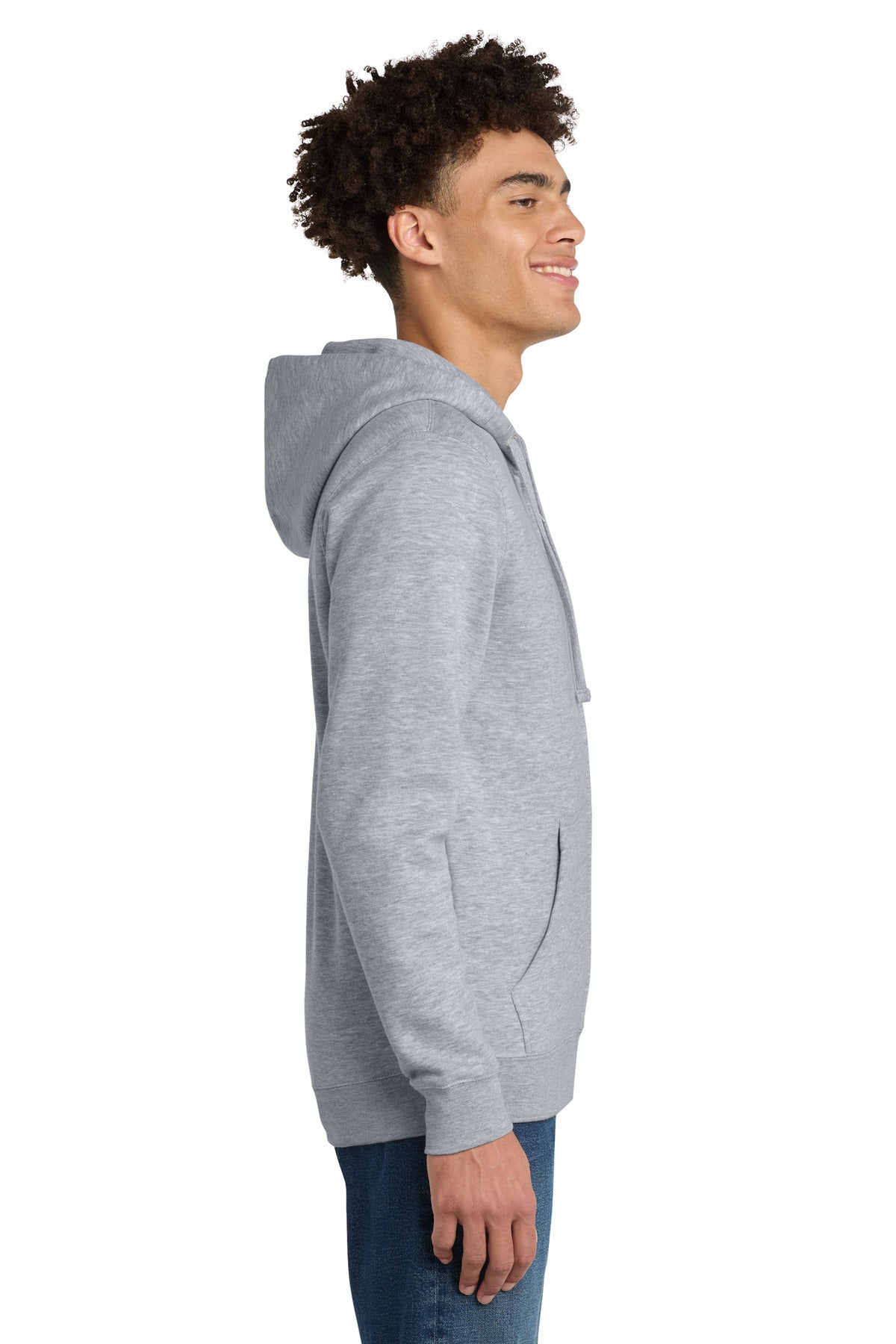 Lt Hthr Grey District V.I.T. Fleece Full-Zip Hoodie DT6102