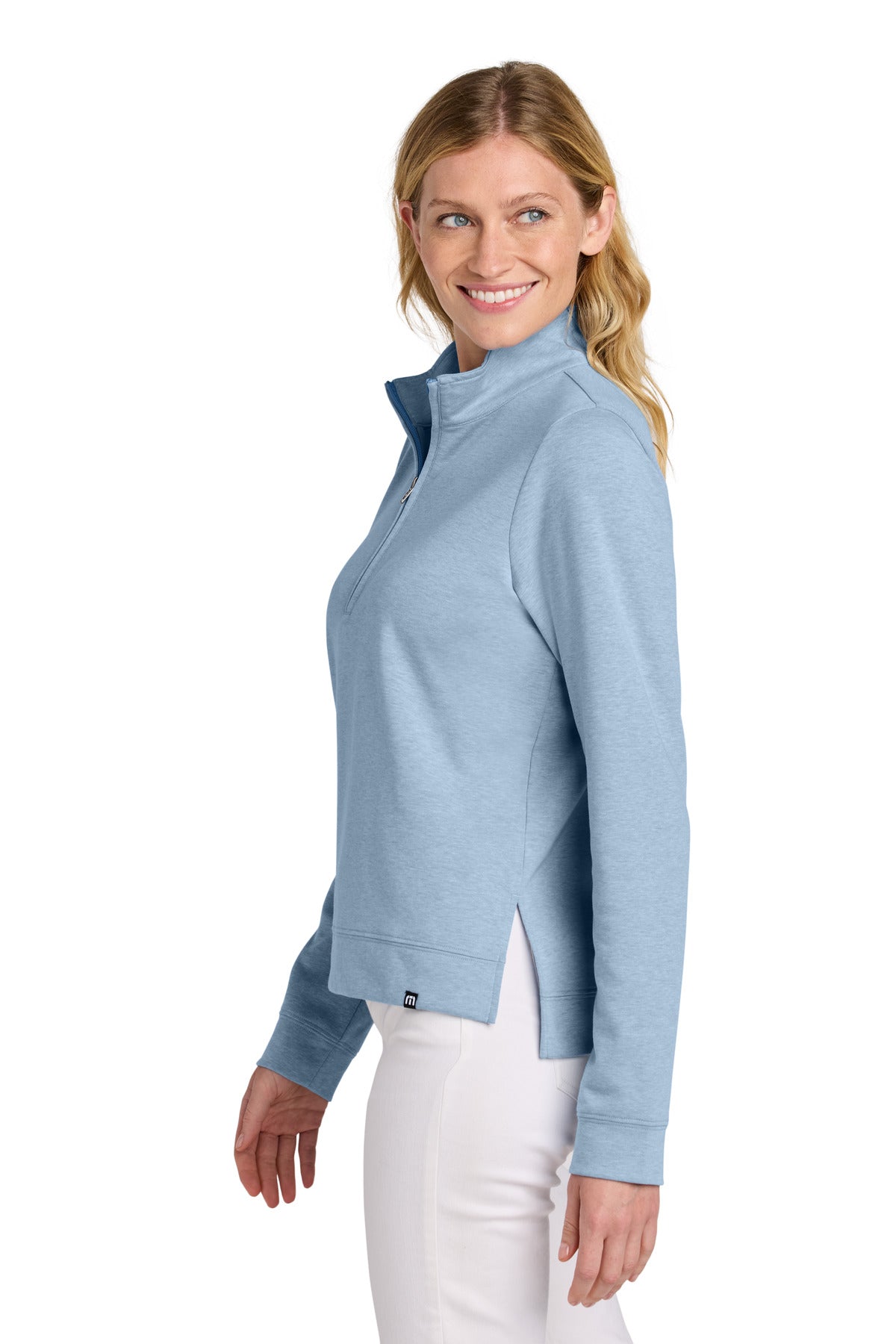 LtBlueHtr TravisMathew Women's Coveside 1/2-Zip TM1LD007