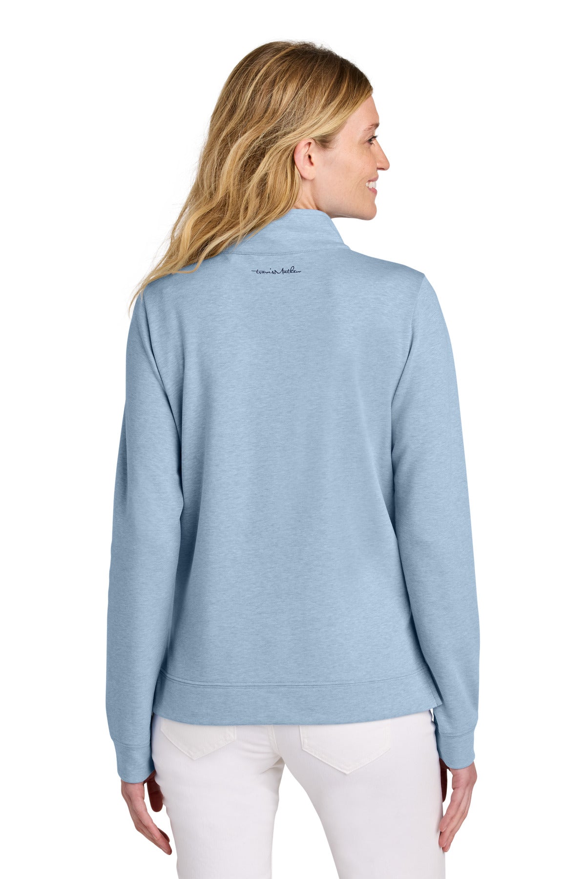 LtBlueHtr TravisMathew Women's Coveside 1/2-Zip TM1LD007