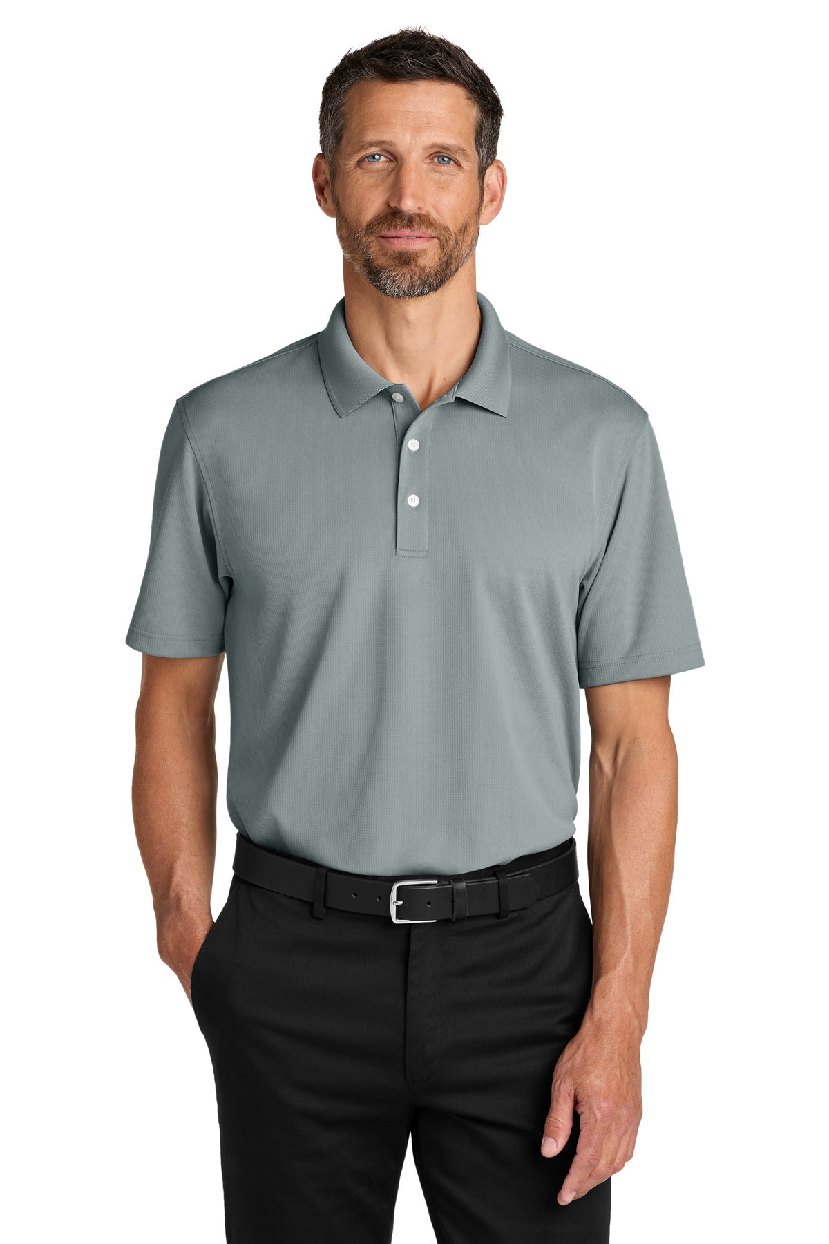 LtStrlgGry Port Authority Dry Zone Stain-Release Grid Polo K845
