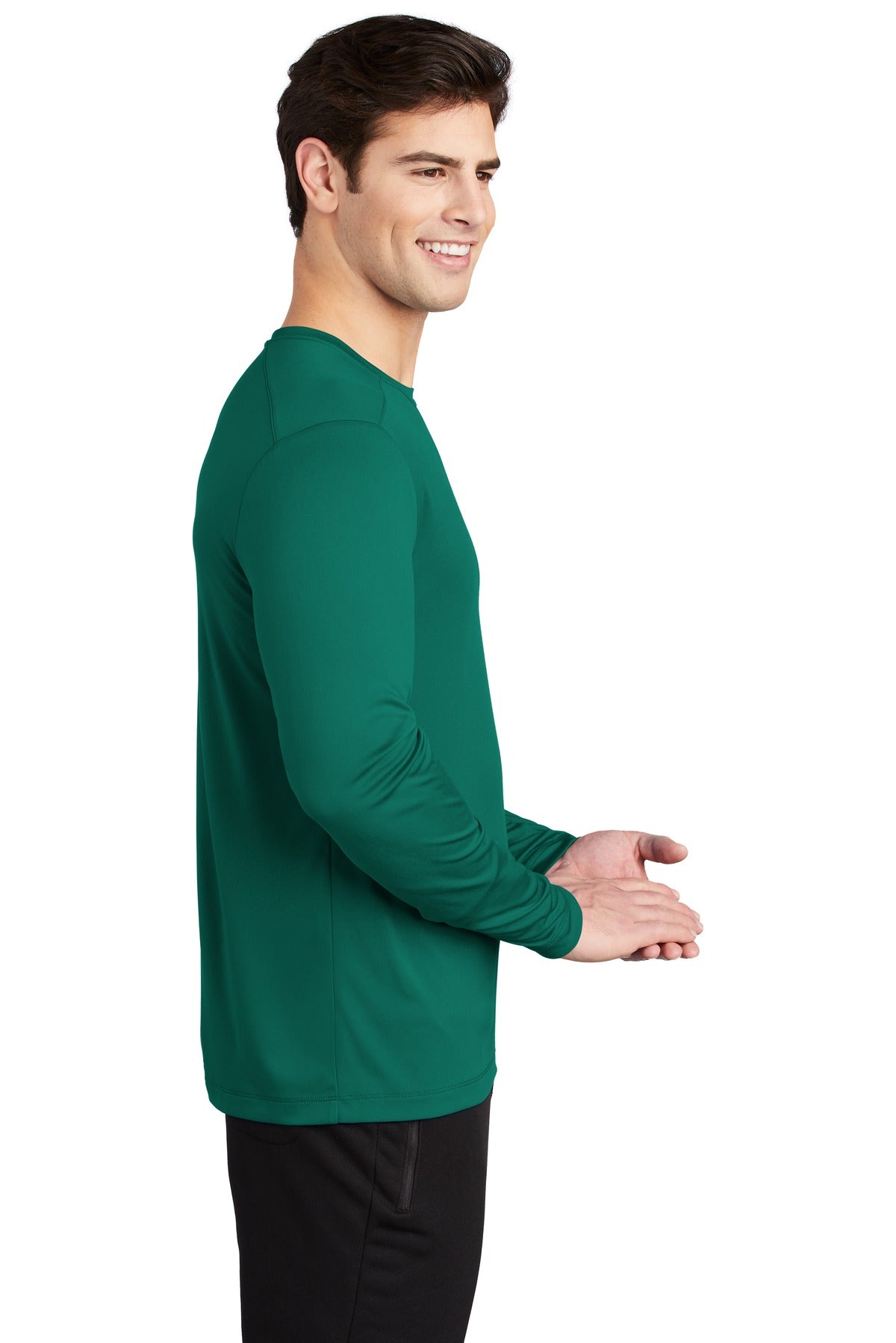 Marine Green Sport-Tek Posi-UV Pro Long Sleeve Tee. ST420LS