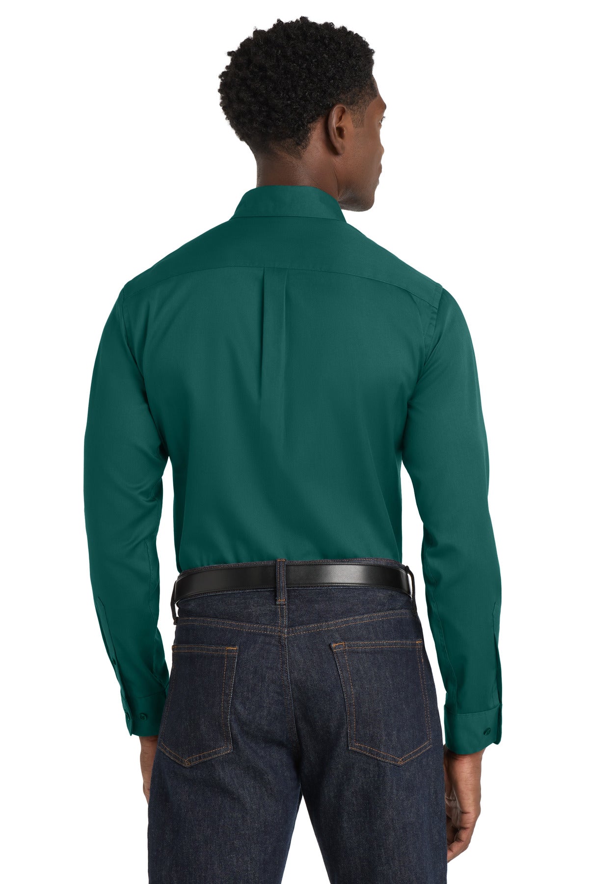 MarineGrn Port Authority Long Sleeve SuperPro React Twill Shirt. W808