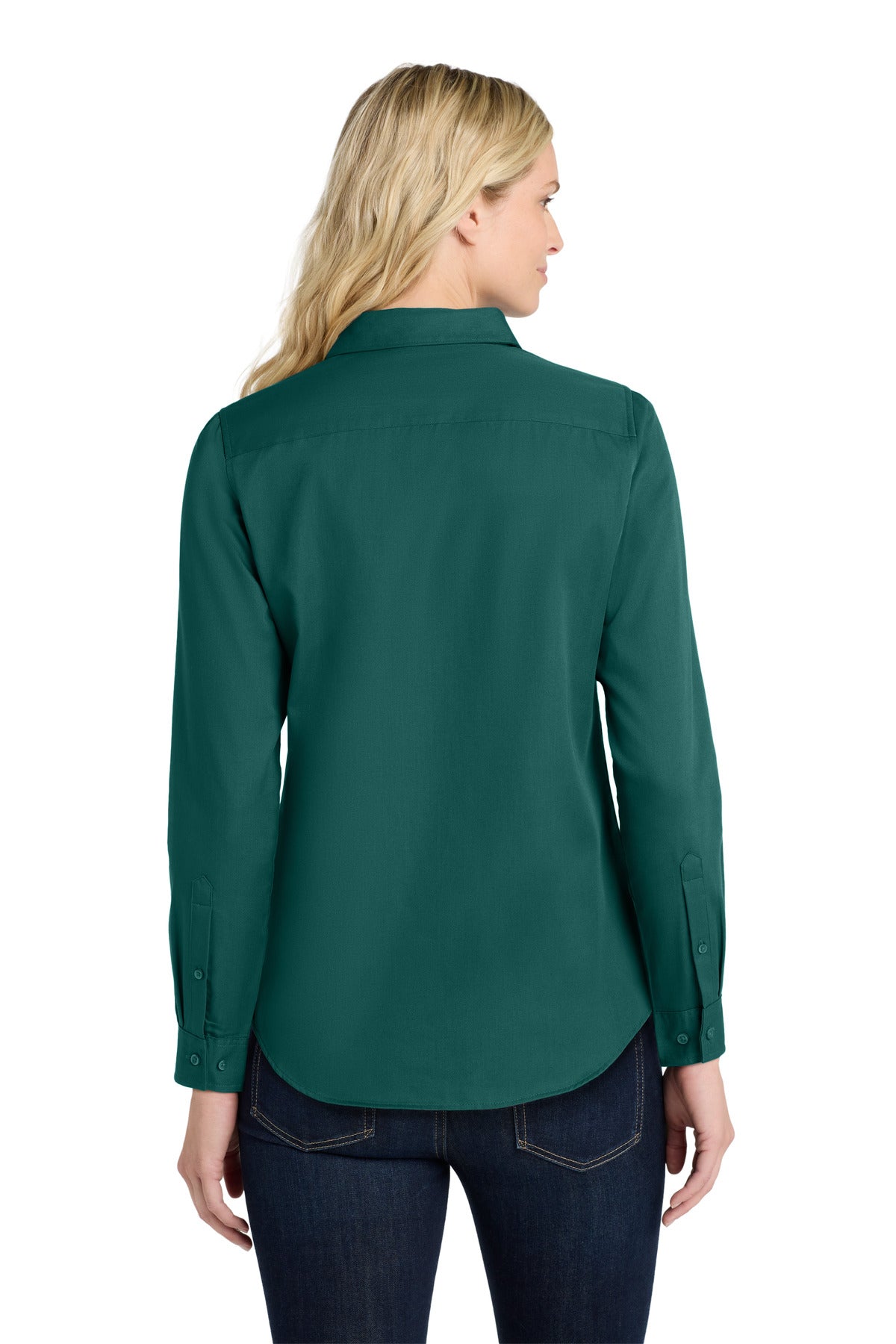 MarineGrn Port Authority Women's Long Sleeve SuperPro React Twill Shirt. LW808
