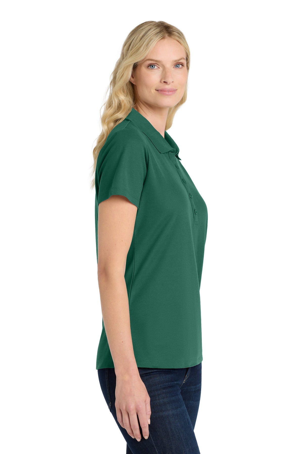 MarineGrn Port Authority Women's SuperPro React Polo. LK810