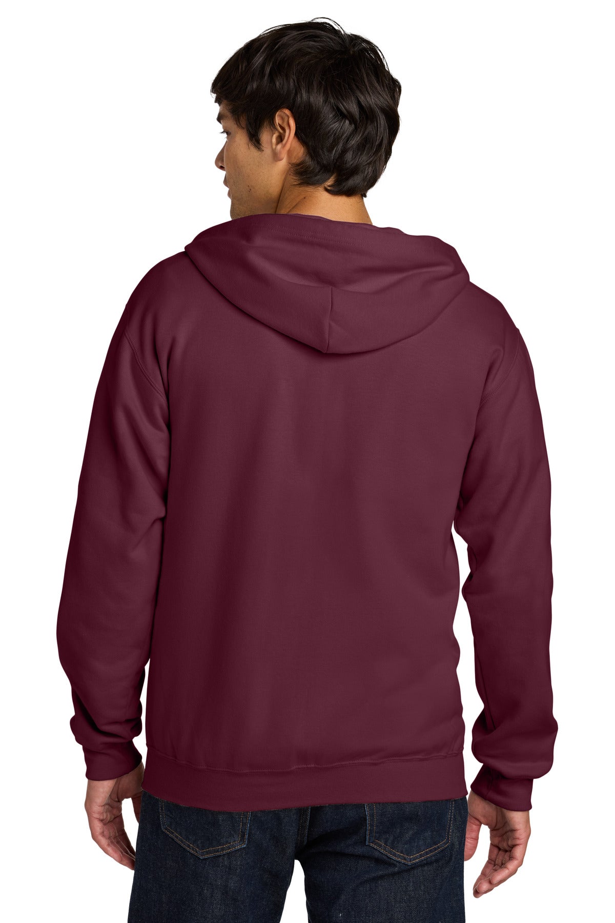 Maroon Gildan Softstyle Midweight Fleece Full-Zip Hooded Sweatshirt SF600