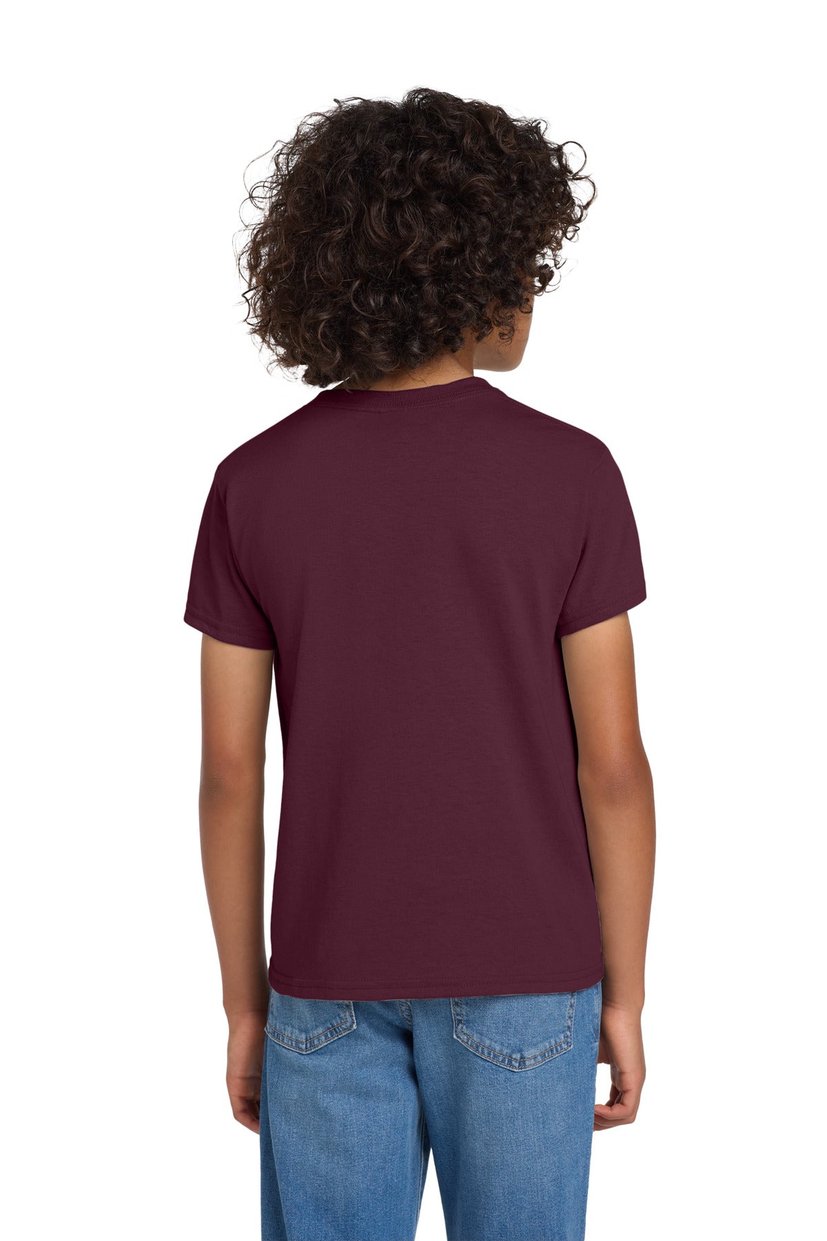 Maroon Gildan Youth DryBlend 50 Cotton/50 Poly T-Shirt. 8000B