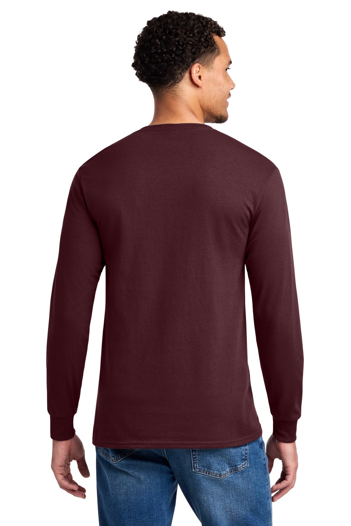 Maroon Jerzees - Dri-Power 50/50 Cotton/Poly Long Sleeve T-Shirt. 29LS