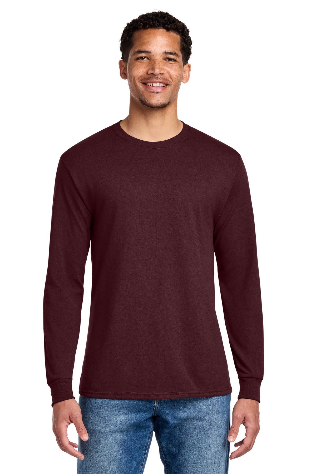 Maroon Jerzees - Dri-Power 50/50 Cotton/Poly Long Sleeve T-Shirt. 29LS