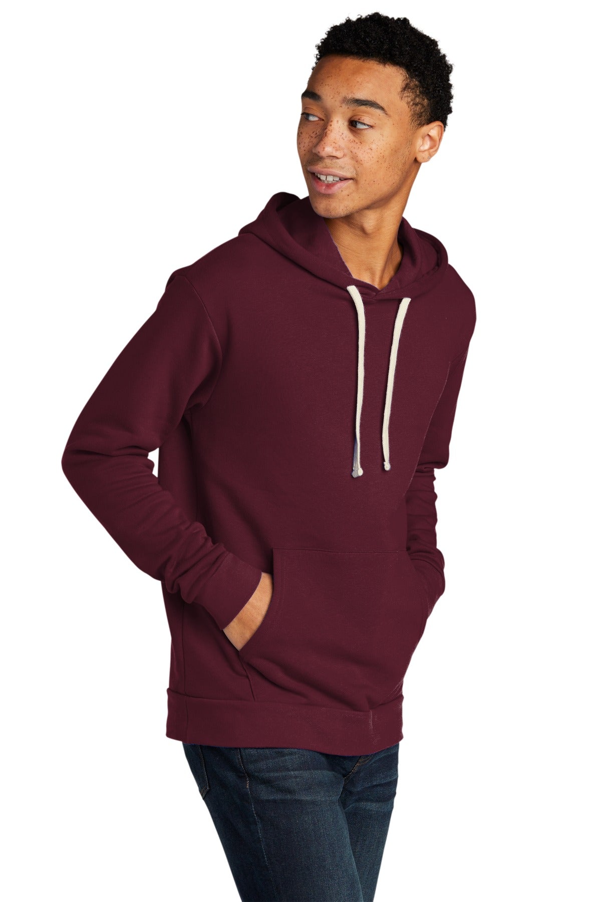 Maroon Next Level Apparel Adult Santa Barbara Pullover Hoodie. NL9303