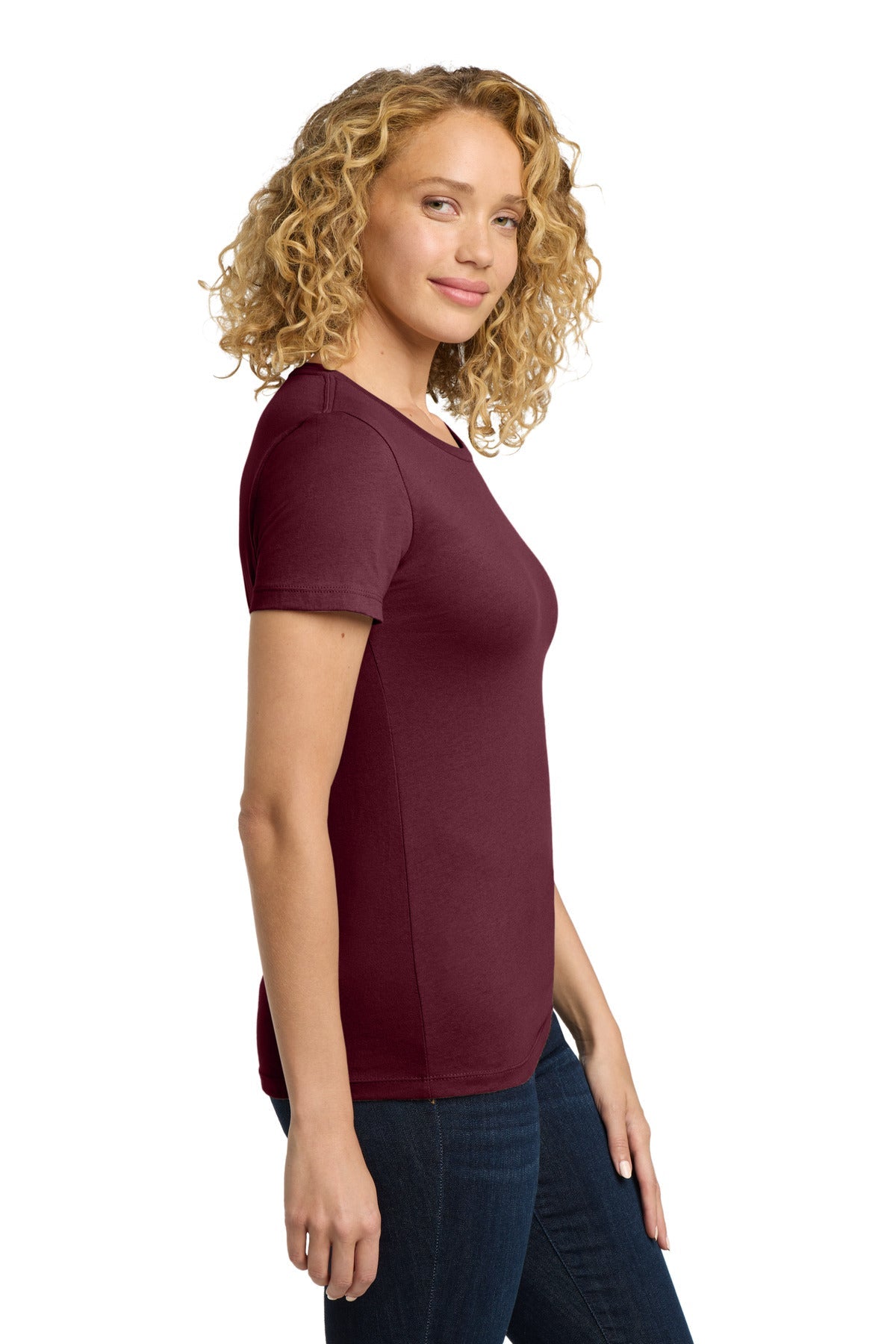 Maroon Next Level Apparel Women's Cotton Tee. NL3900