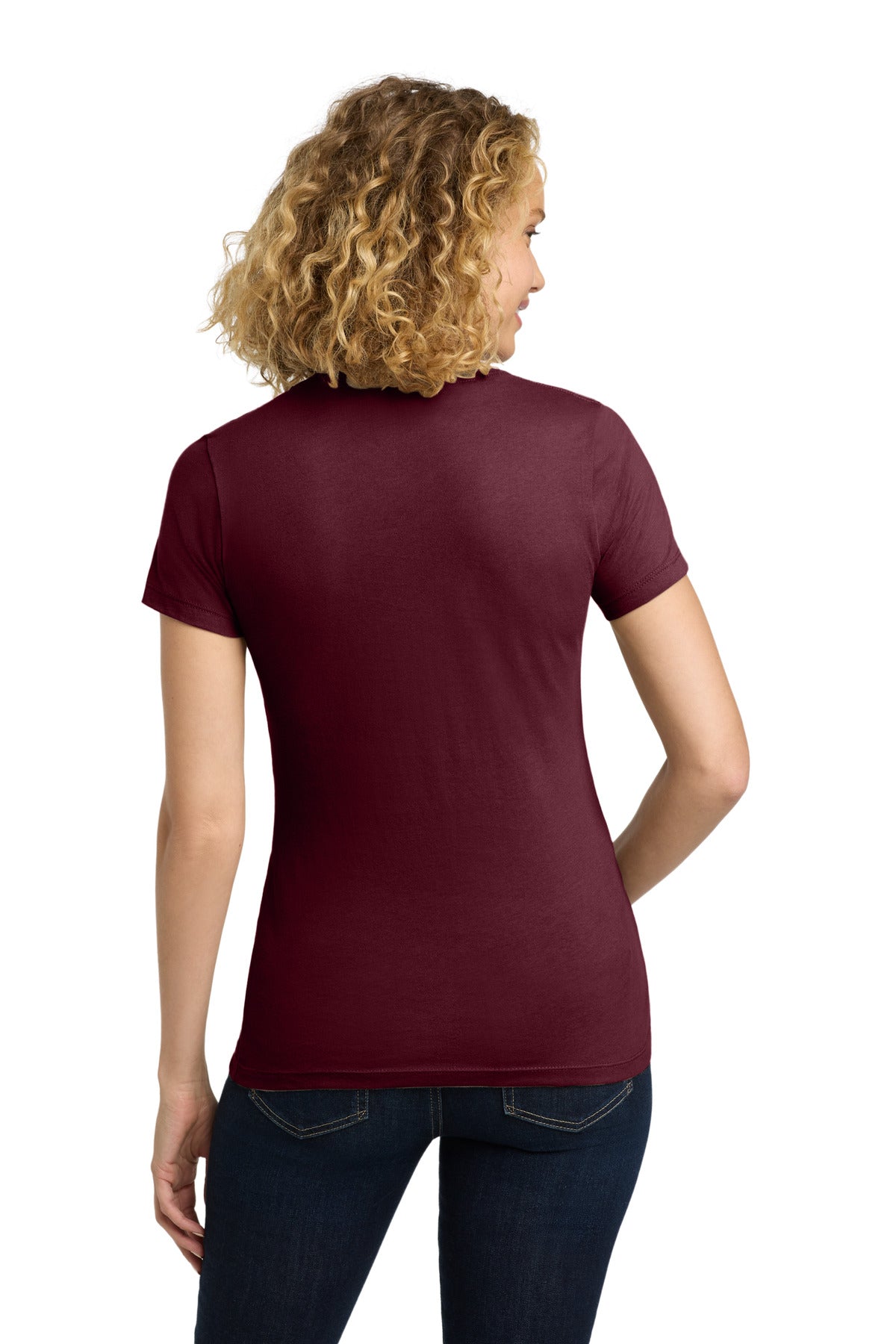 Maroon Next Level Apparel Women's Cotton Tee. NL3900