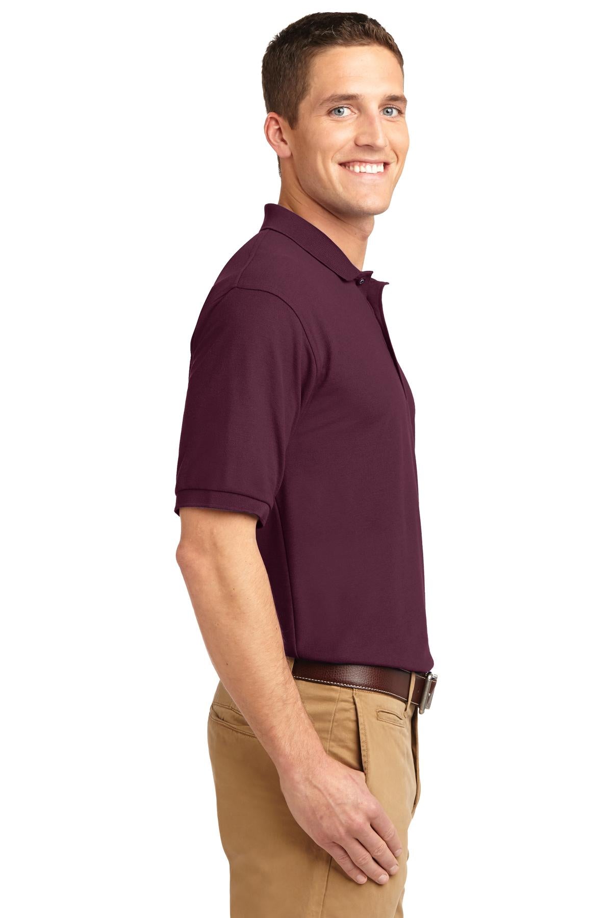 Maroon Port Authority Extended Size Silk Touch Polo K500ES