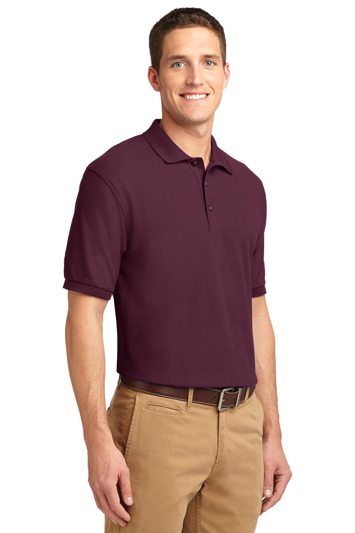 Maroon Port Authority Extended Size Silk Touch Polo K500ES