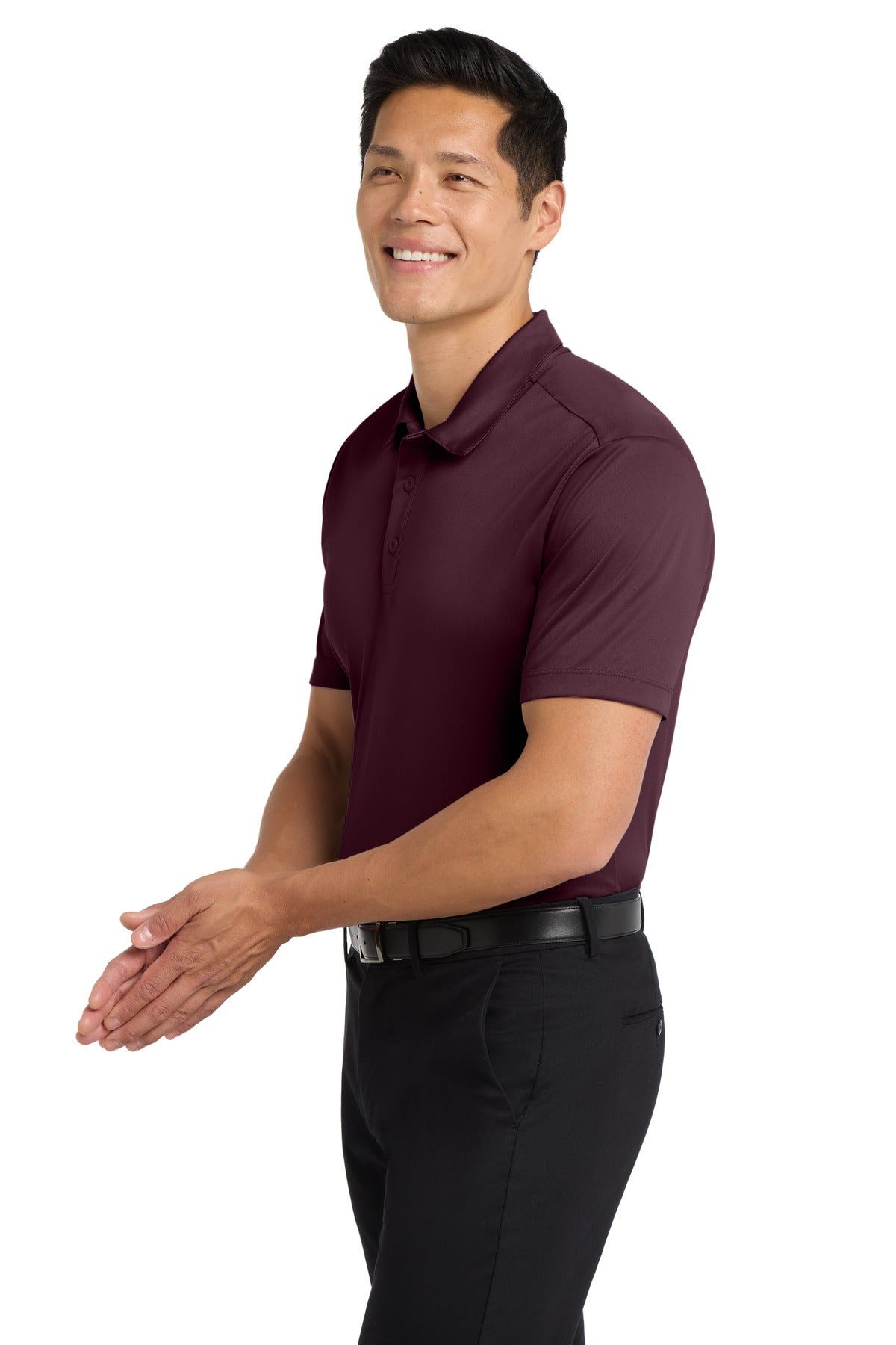 Maroon Port Authority Silk Touch Performance Polo. K540