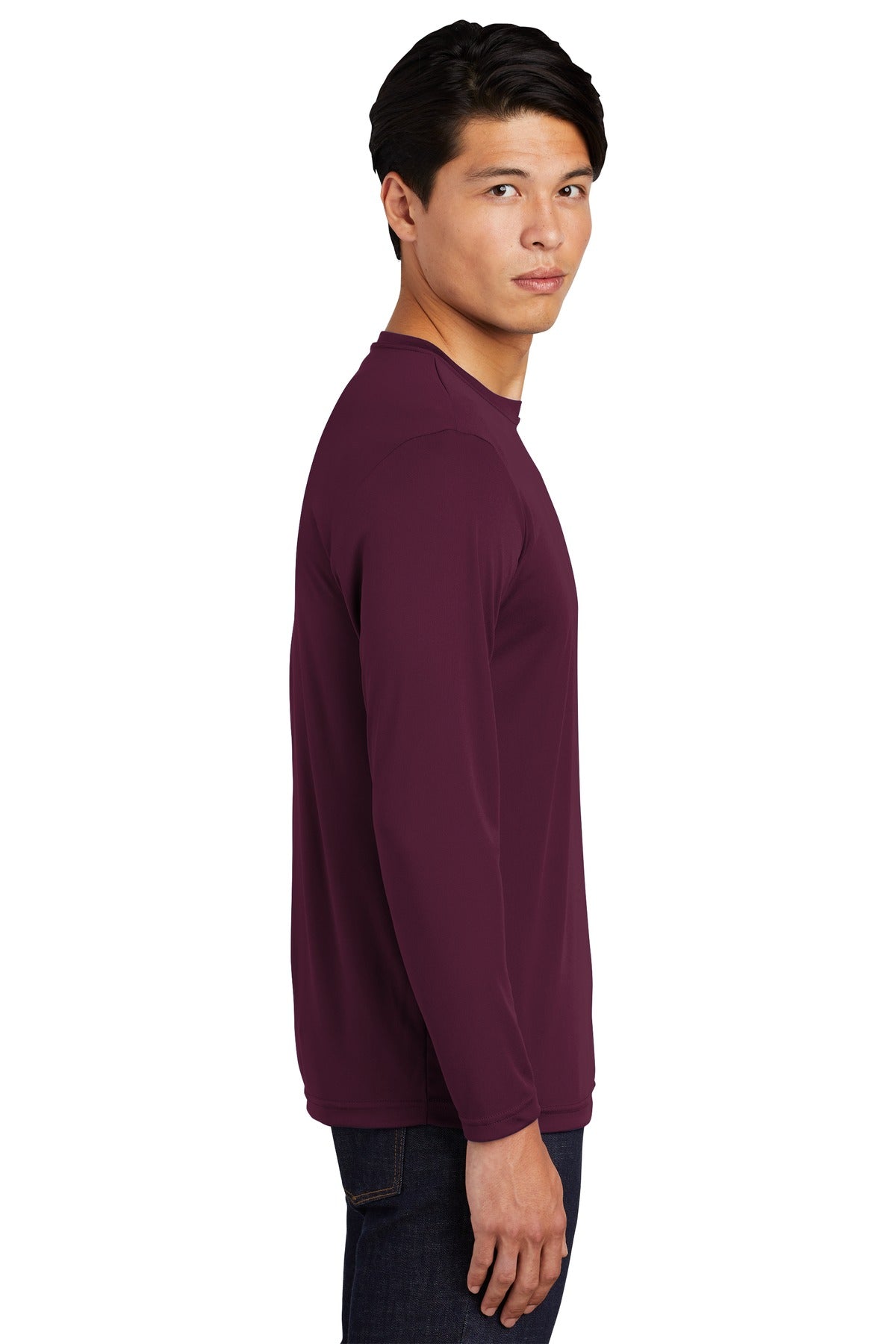 Maroon Sport-Tek Long Sleeve PosiCharge Competitor Tee. ST350LS