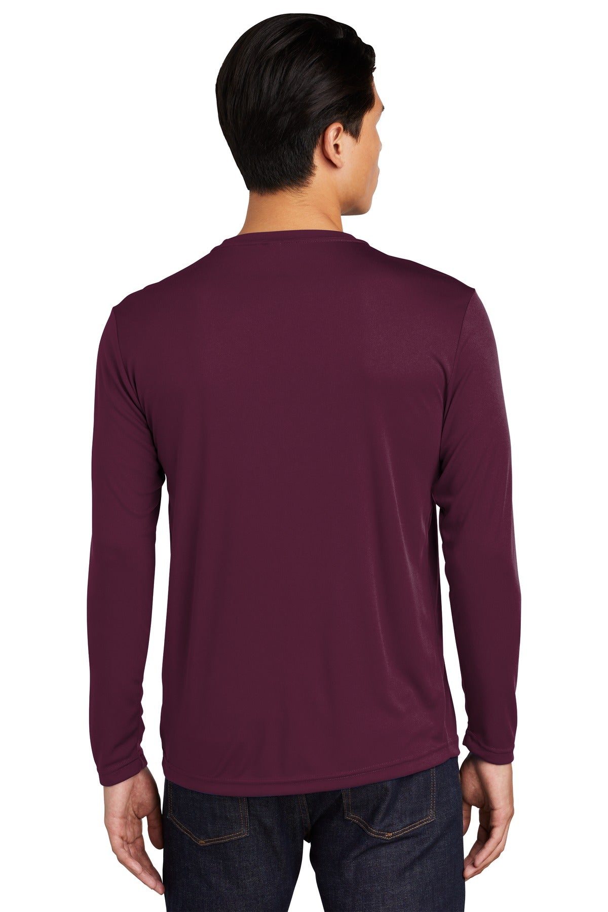 Maroon Sport-Tek Long Sleeve PosiCharge Competitor Tee. ST350LS