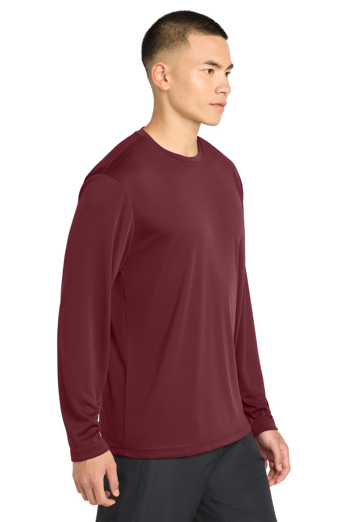 Maroon Sport-Tek Long Sleeve PosiCharge Competitor Tee. ST350LS