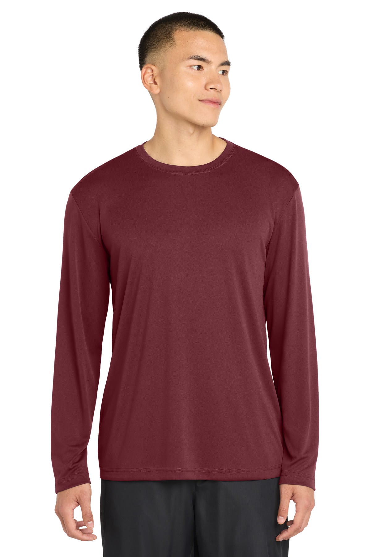 Maroon Sport-Tek Long Sleeve PosiCharge Competitor Tee. ST350LS