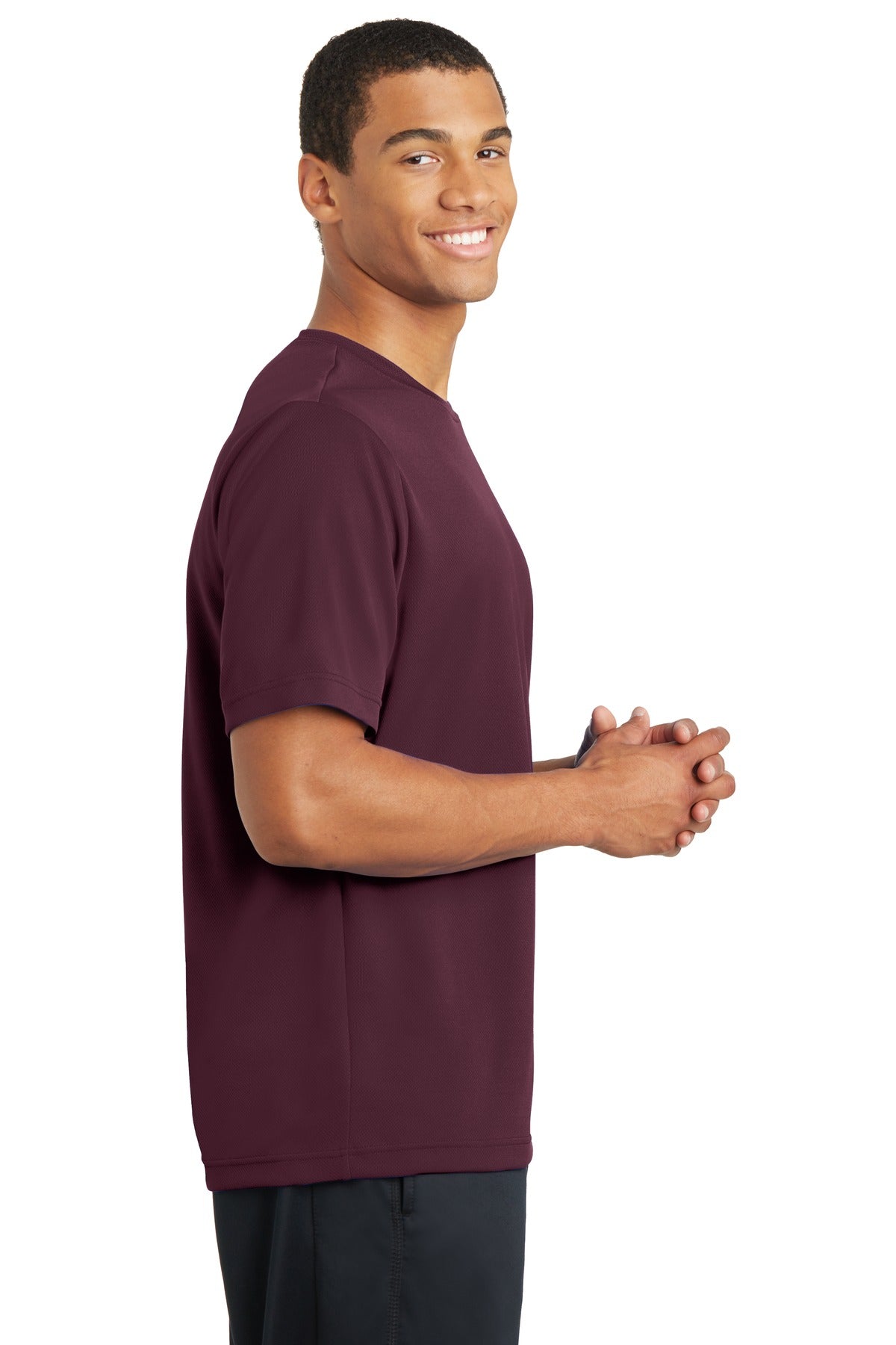 Maroon Sport-Tek PosiCharge RacerMesh Tee. ST340