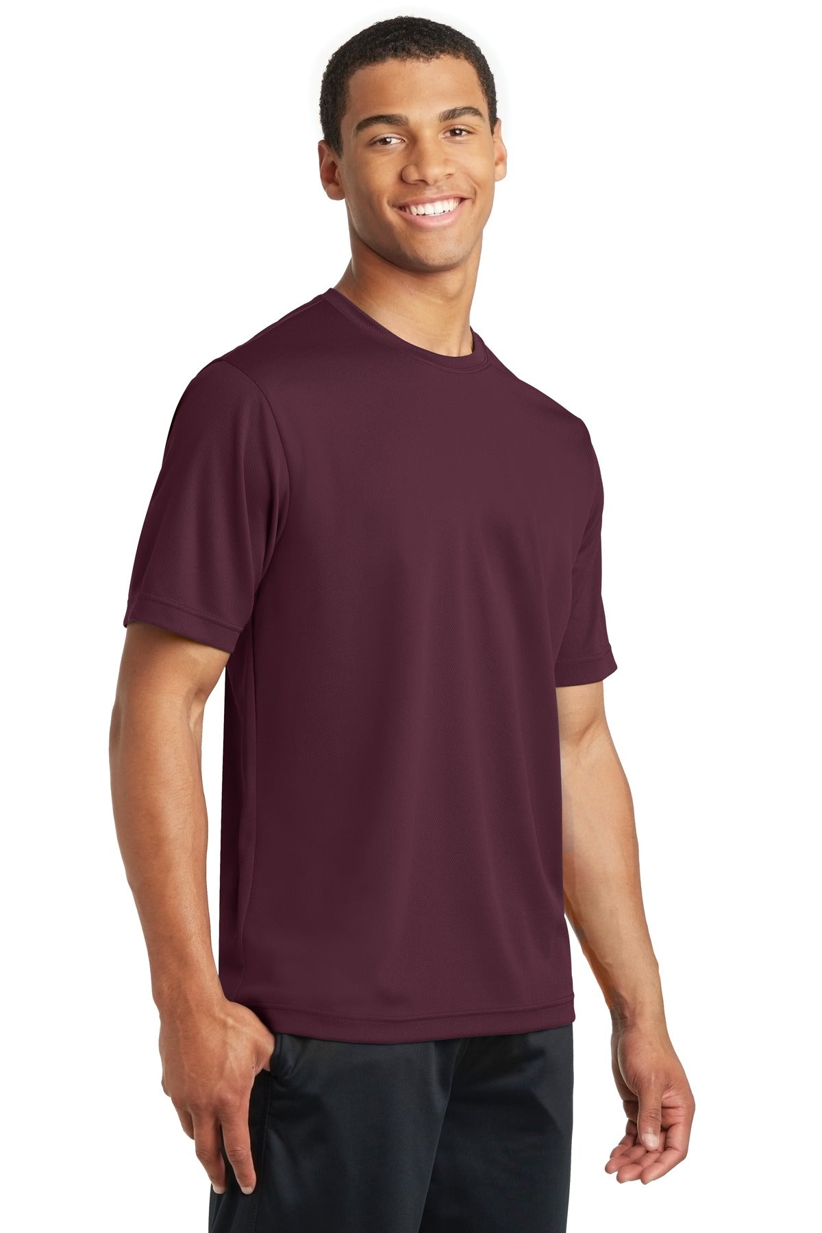 Maroon Sport-Tek PosiCharge RacerMesh Tee. ST340