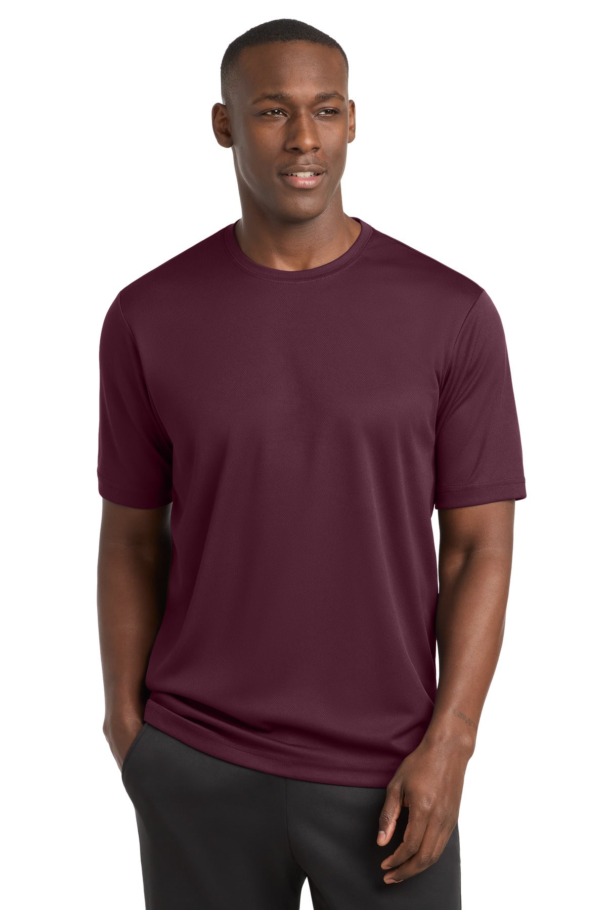 Maroon Sport-Tek PosiCharge RacerMesh Tee. ST340