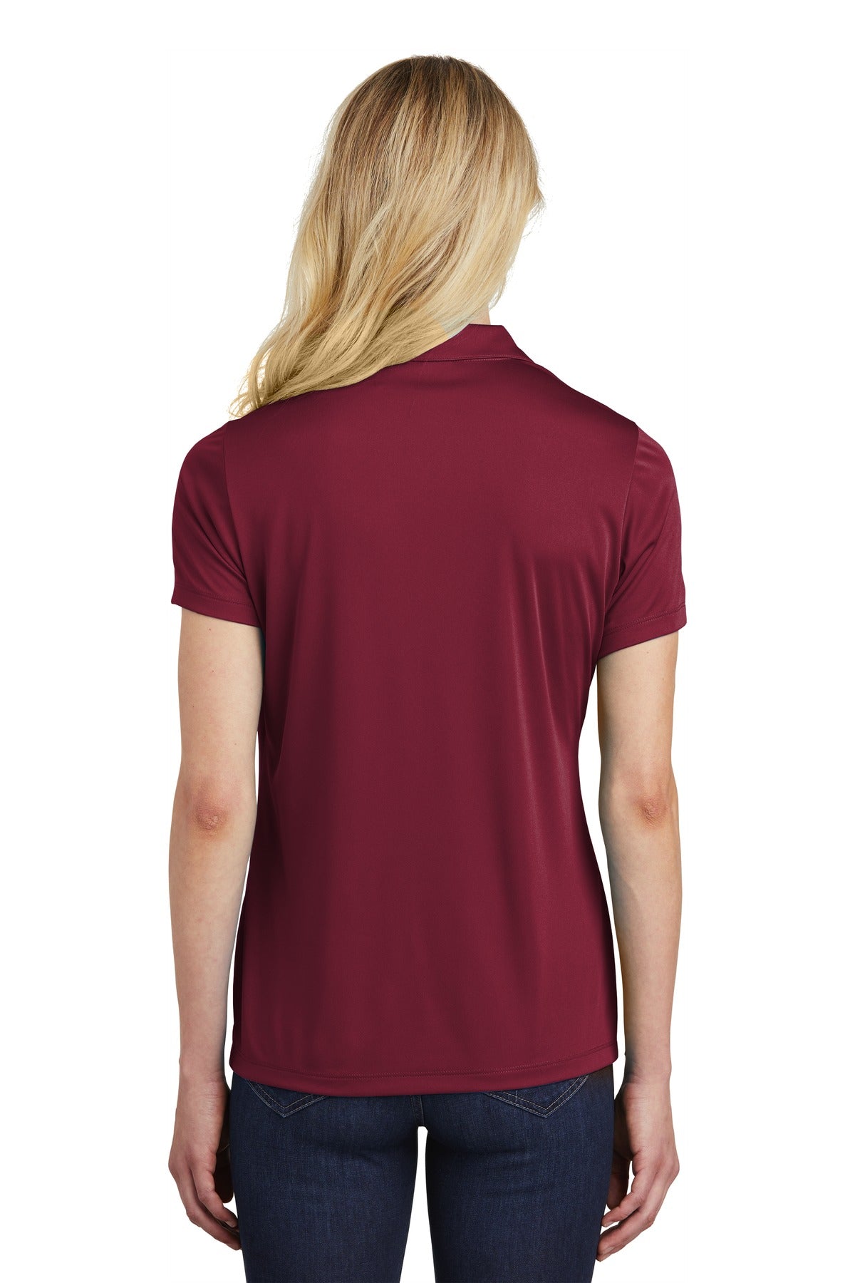 Maroon Sport-Tek Women's PosiCharge Competitor Polo. LST550
