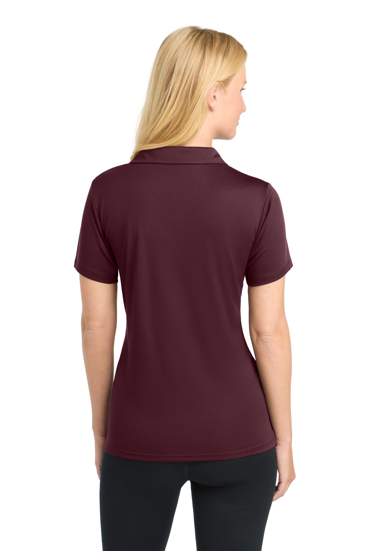 Maroon Sport-Tek Women's PosiCharge Competitor Polo. LST550