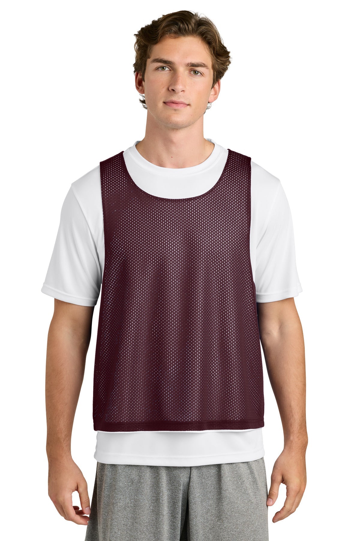 Mar/White Sport-Tek Lacrosse Reversible Pinnie ST512