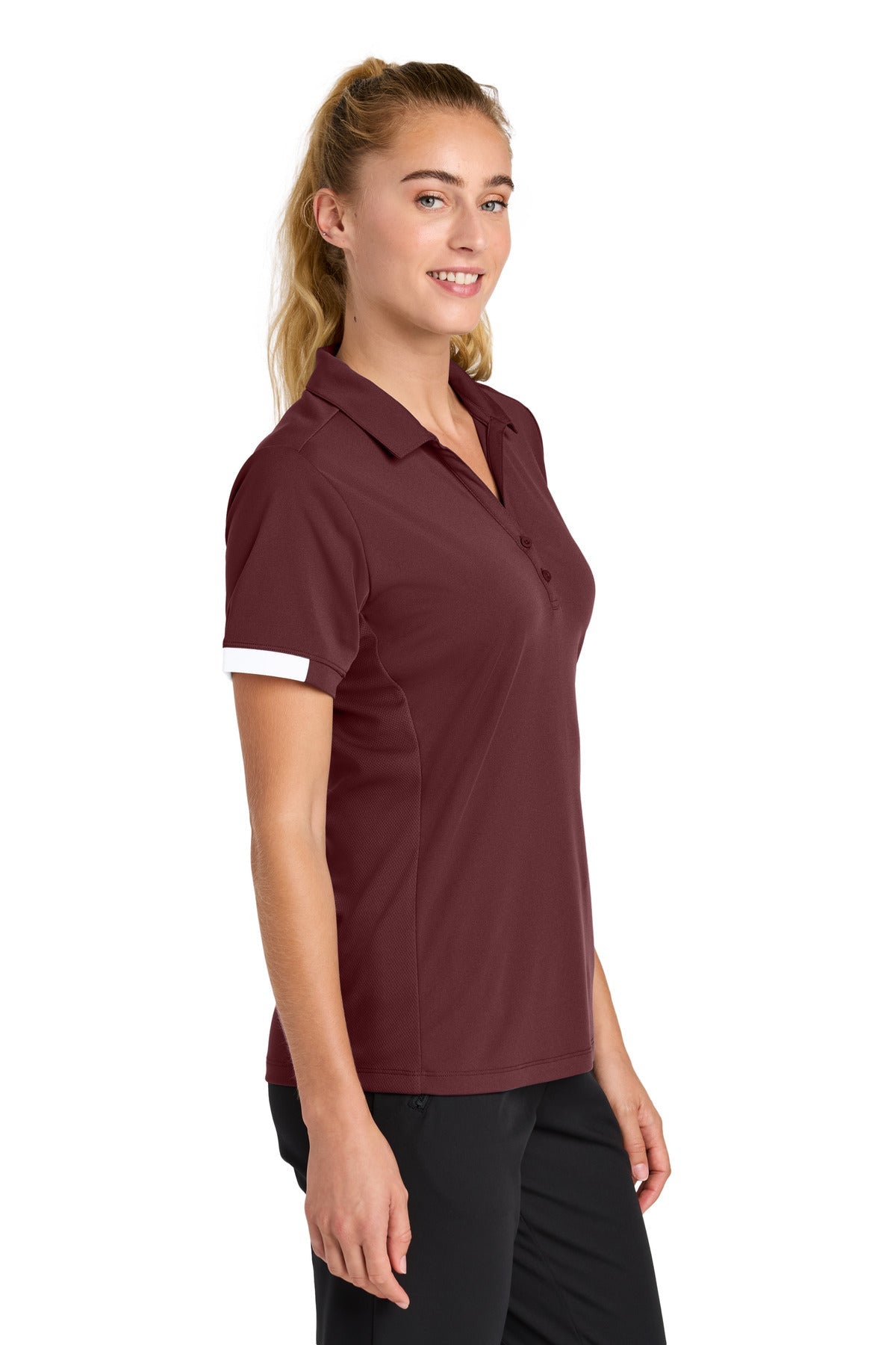 Mar/White Sport-Tek Women's Club Colorblock Polo LST444