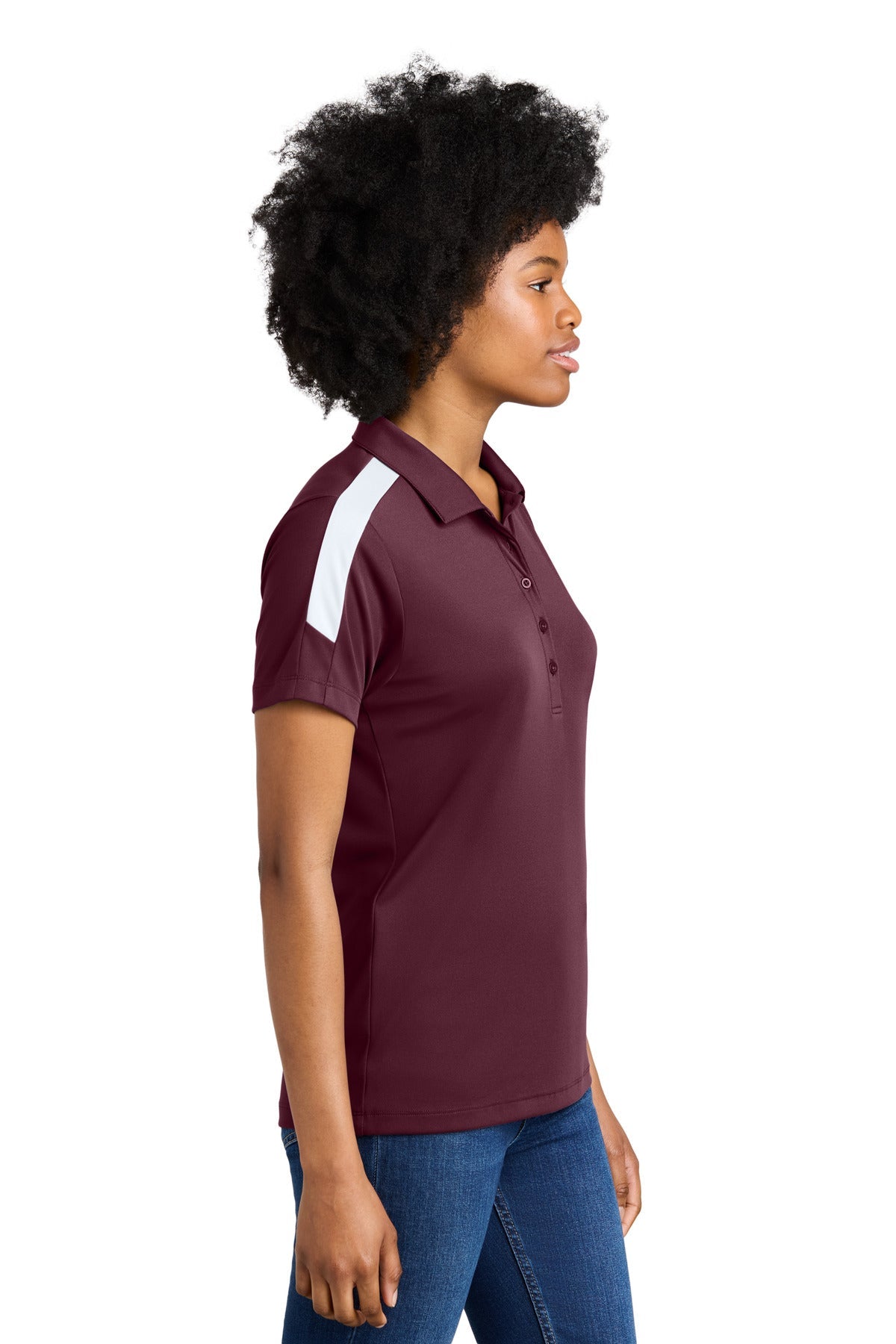 Mar/White Sport-Tek Women's Competitor United Polo LST104