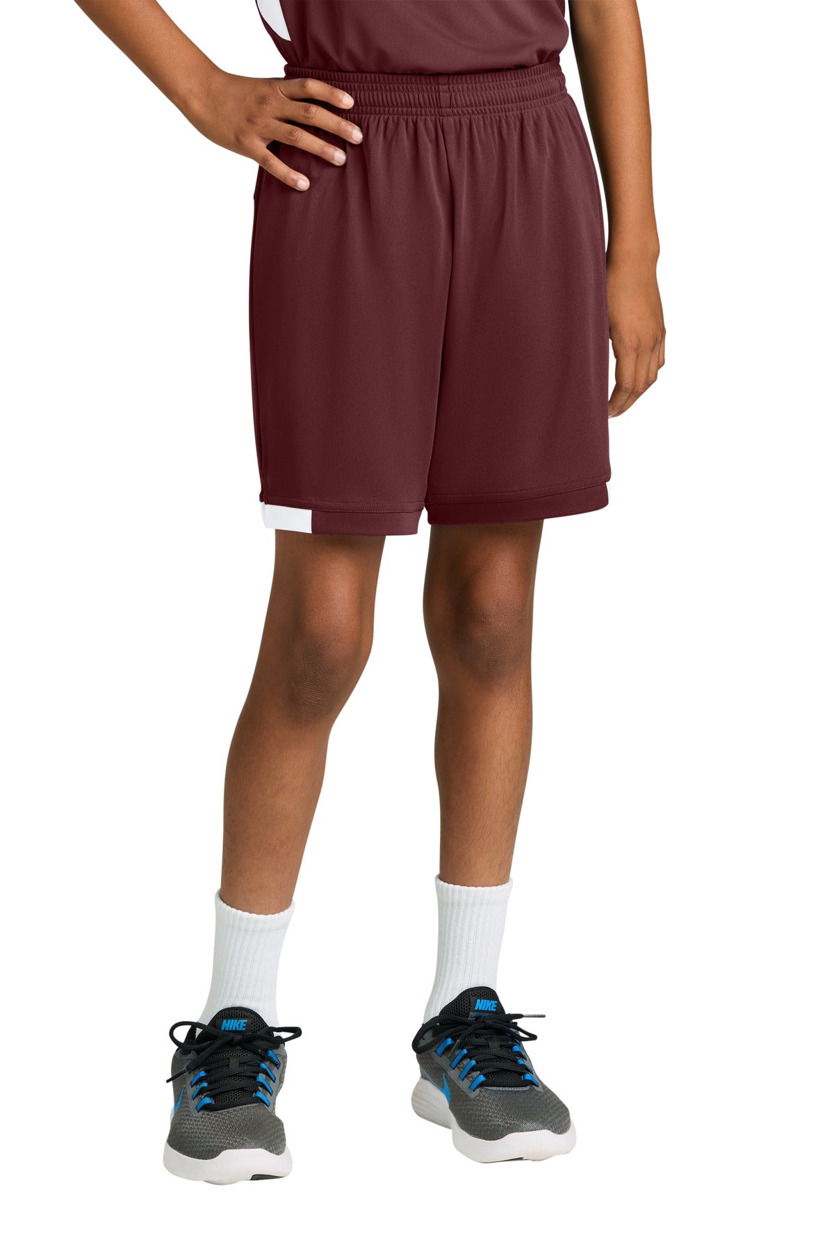 Mar/White Sport-Tek Youth Club 5" Short YST4420