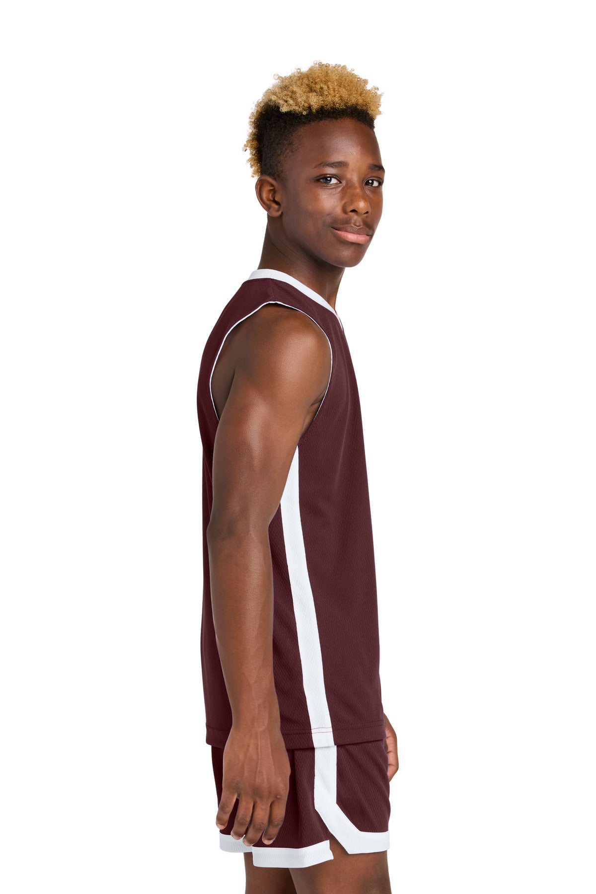 Mar/White Sport-Tek Youth Rival Basketball Rev Jersey YST900