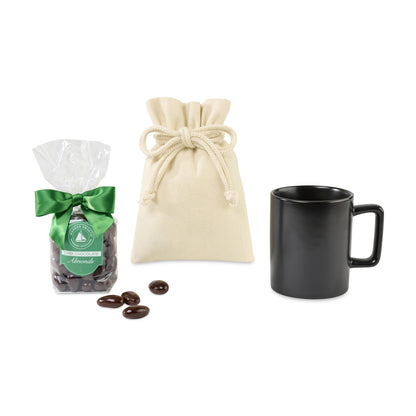 Matte Black Harbor Sweets Chocolate Covered Almonds Mug Stuffer plain