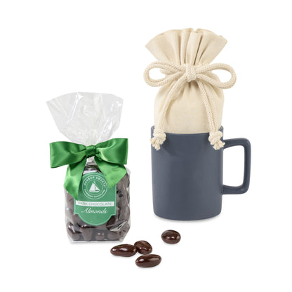 Matte Navy Harbor Sweets Chocolate Covered Almonds Mug Stuffer plain