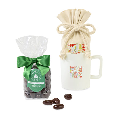 Matte White Harbor Sweets Chocolate Covered Almonds Mug Stuffer