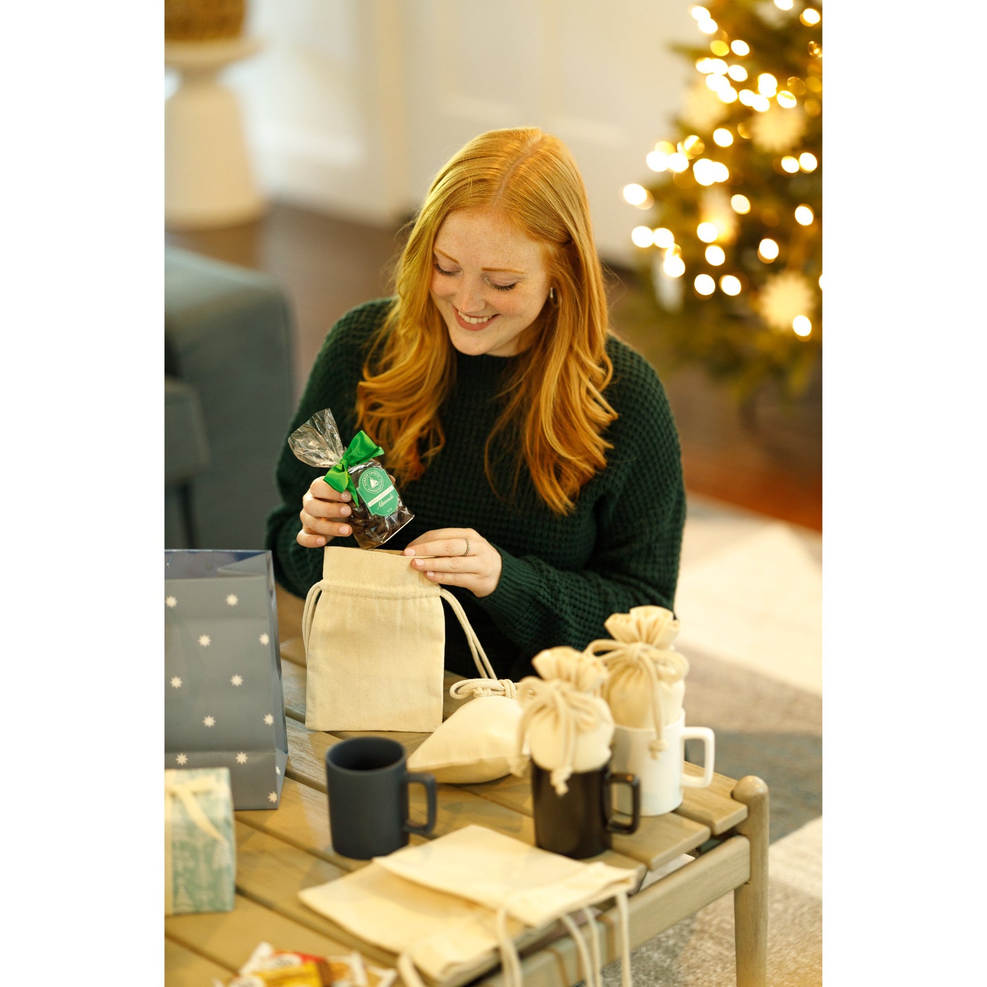 Matte White Harbor Sweets Chocolate Covered Almonds Mug Stuffer