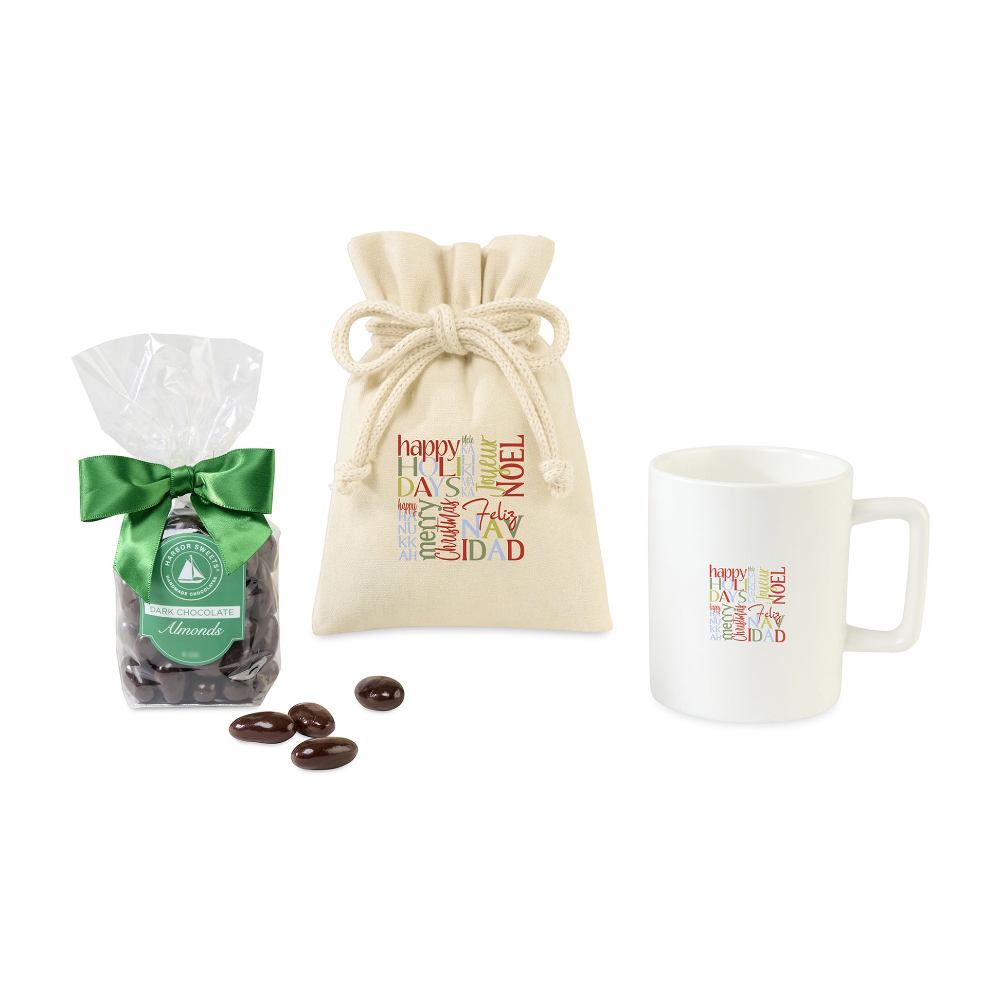 Matte White Harbor Sweets Chocolate Covered Almonds Mug Stuffer