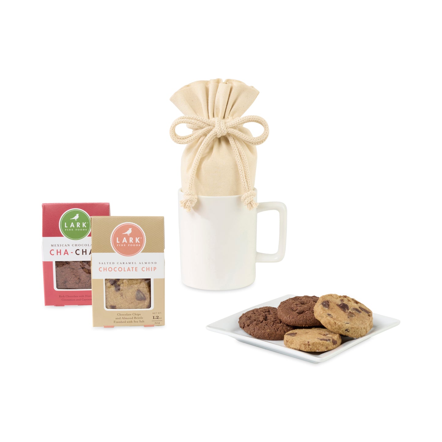 Matte White Lark Welcoming Cookie Treat Mug Stuffer plain